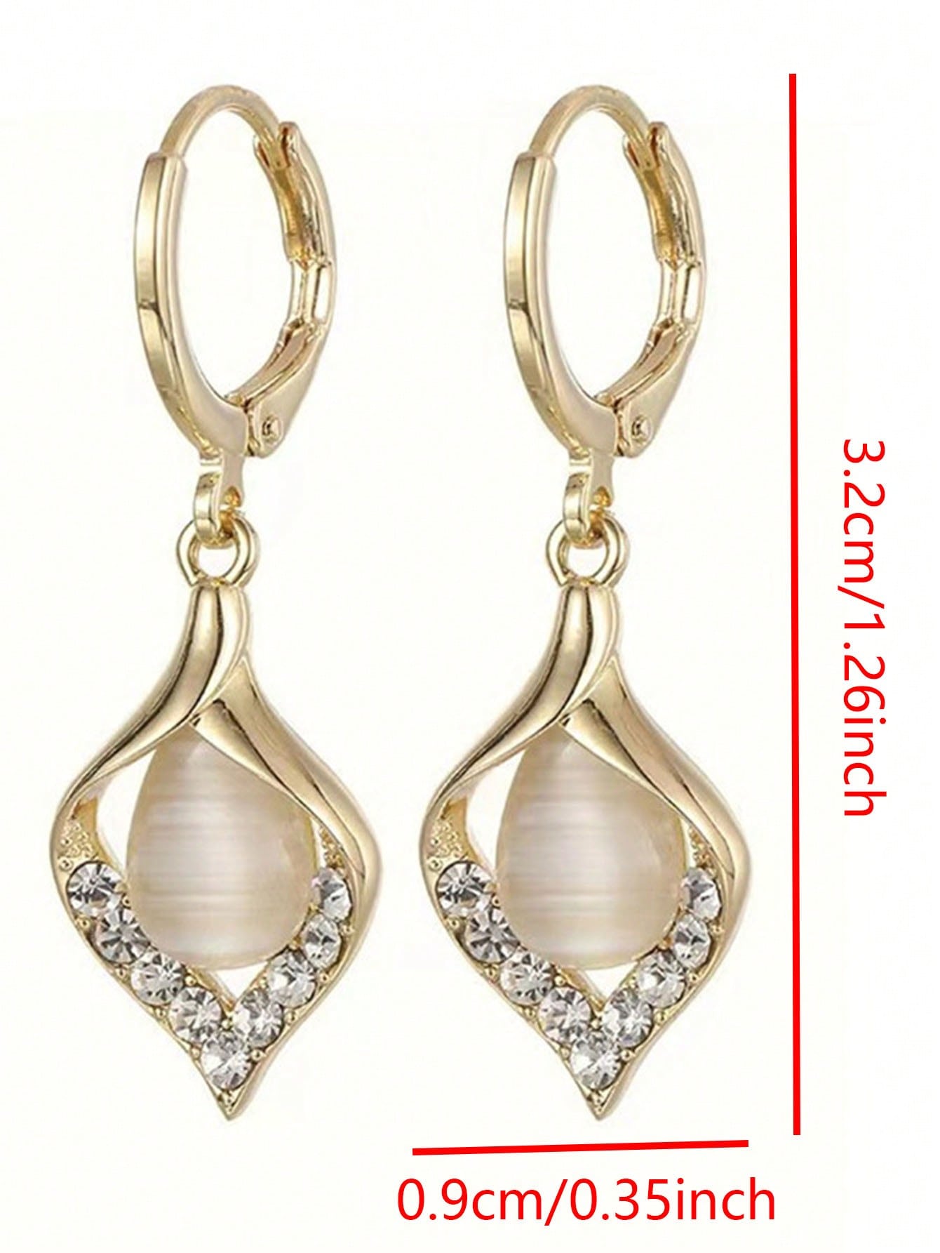 Retro Cat's Eye Diamond Earrings
