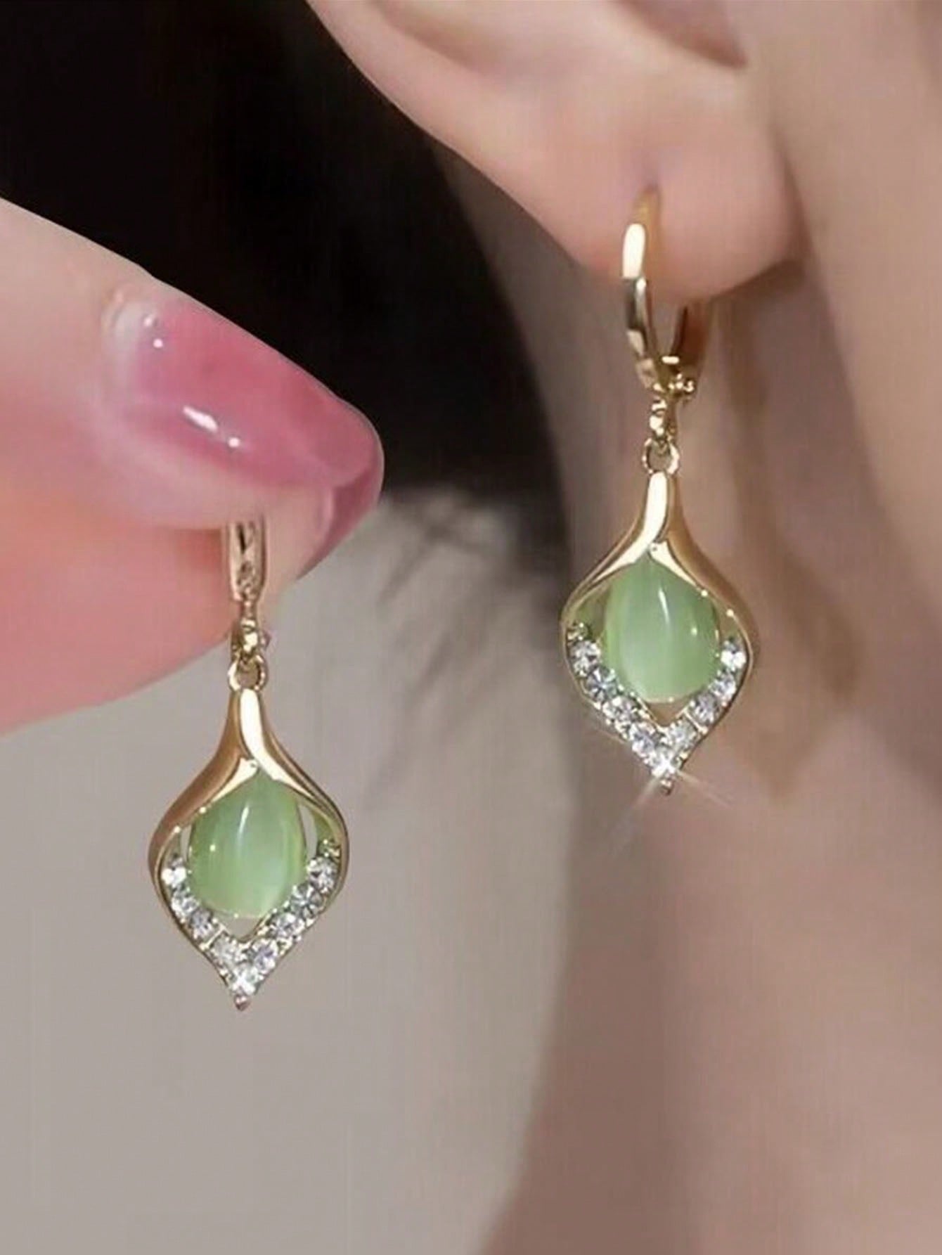 Retro Cat's Eye Diamond Earrings