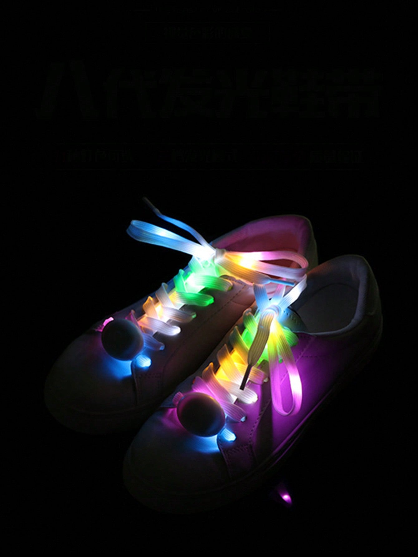 1pair Colorful Led Shoelaces With Night Light