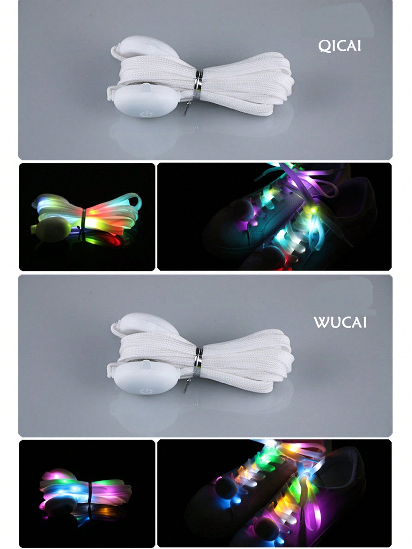 1pair Colorful Led Shoelaces With Night Light