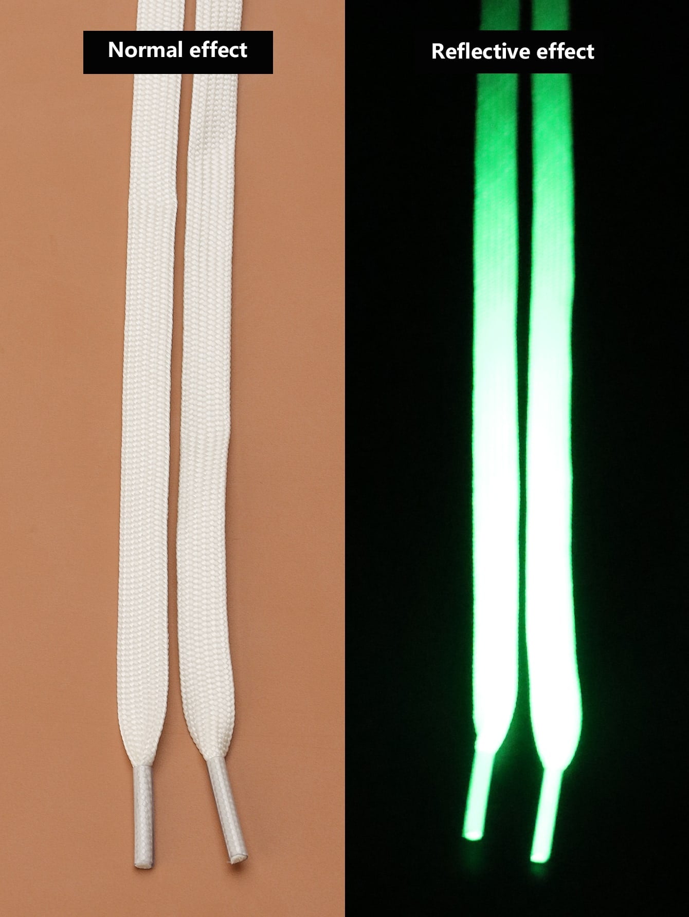 1pair White Glow-in-the-dark Shoelaces For Sports Shoes