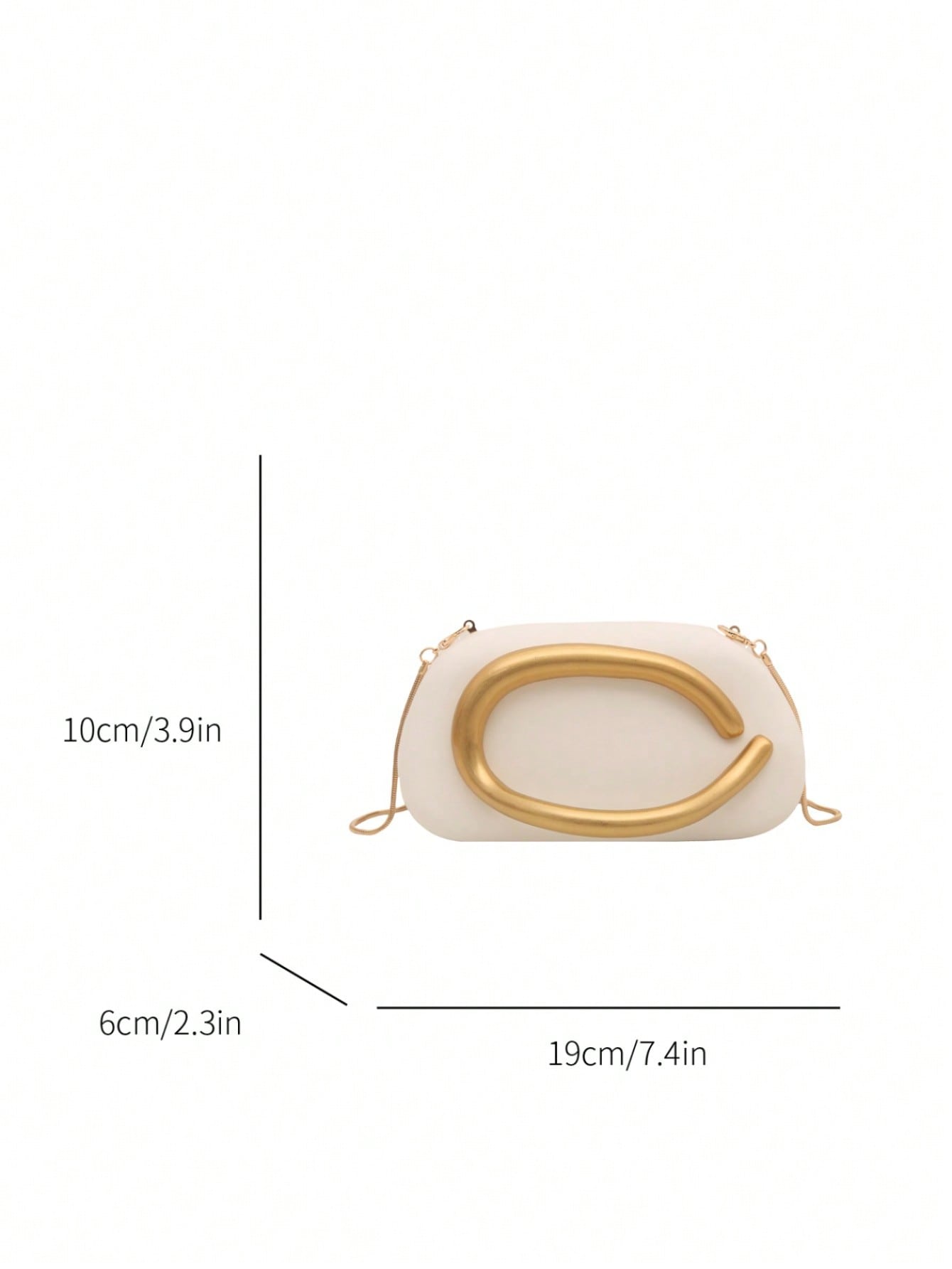 Mat White Clutch Bag With Chain Shoulder Strap