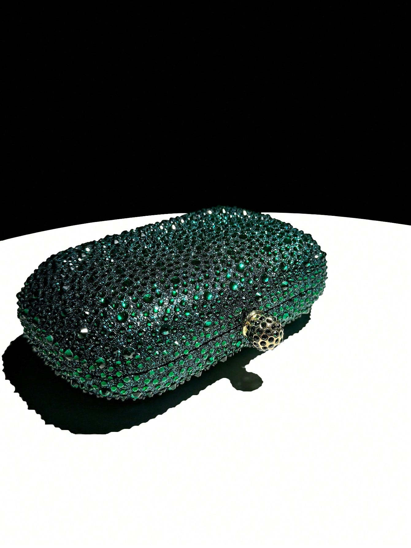 Green Rhinestone Mini Clutch Bag