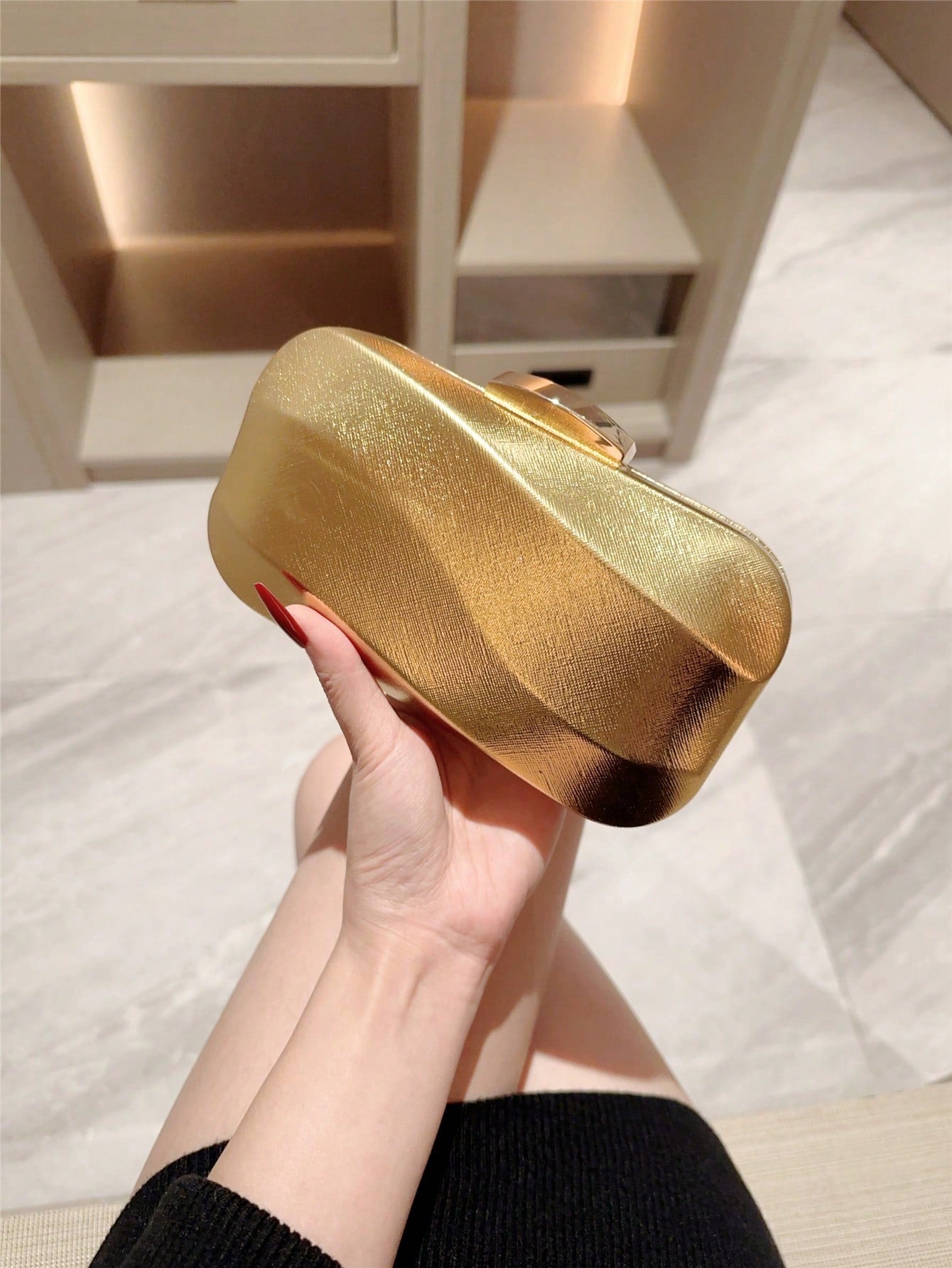 Minimalist Asymmetrical Shape Box Design Clutch Bag