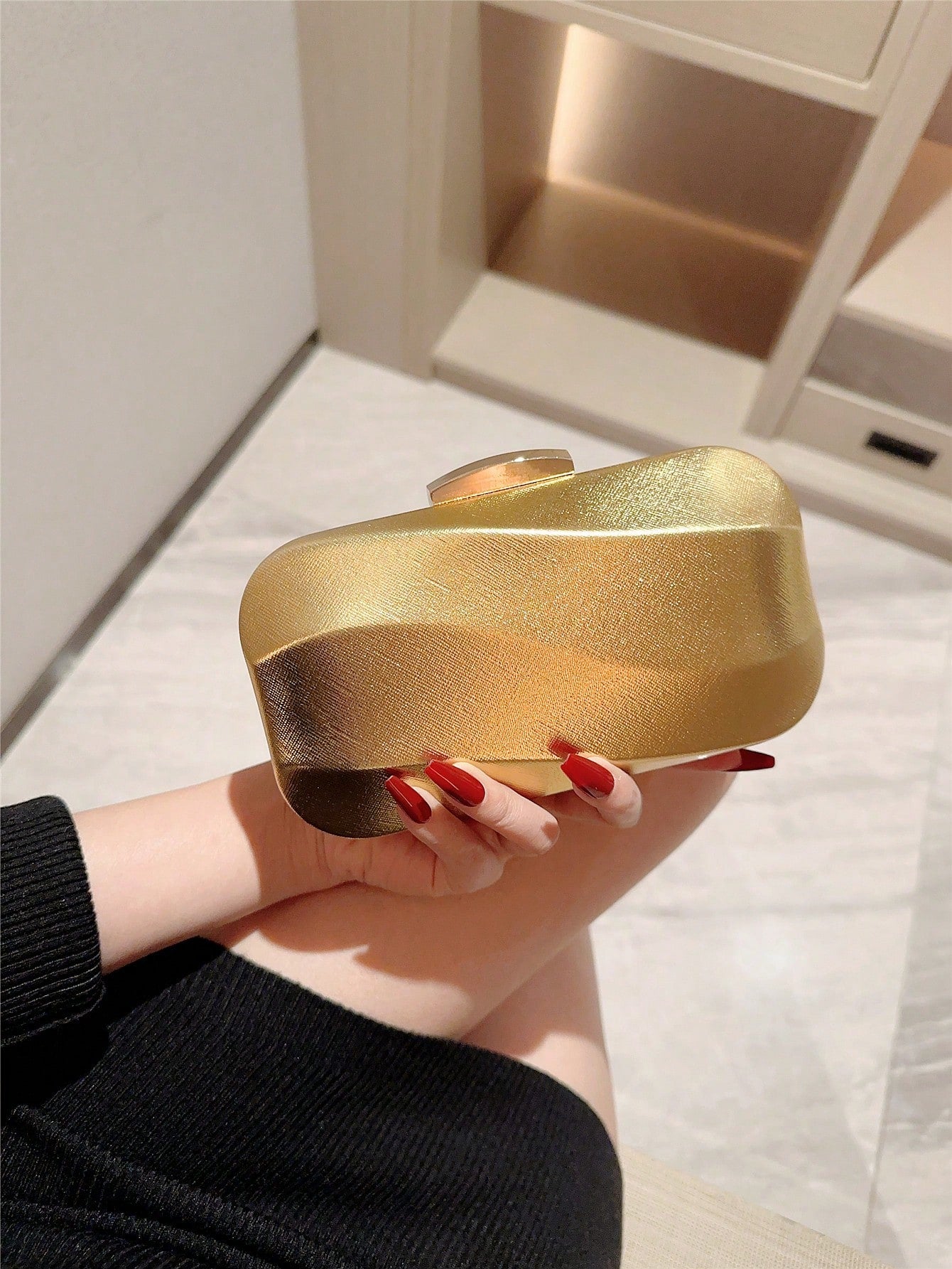 Minimalist Asymmetrical Shape Box Design Clutch Bag