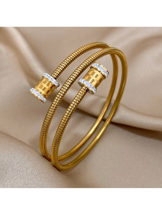 1pc Unique Small Waist-Shape Bracelet Spring Stainless Steel Bracelet