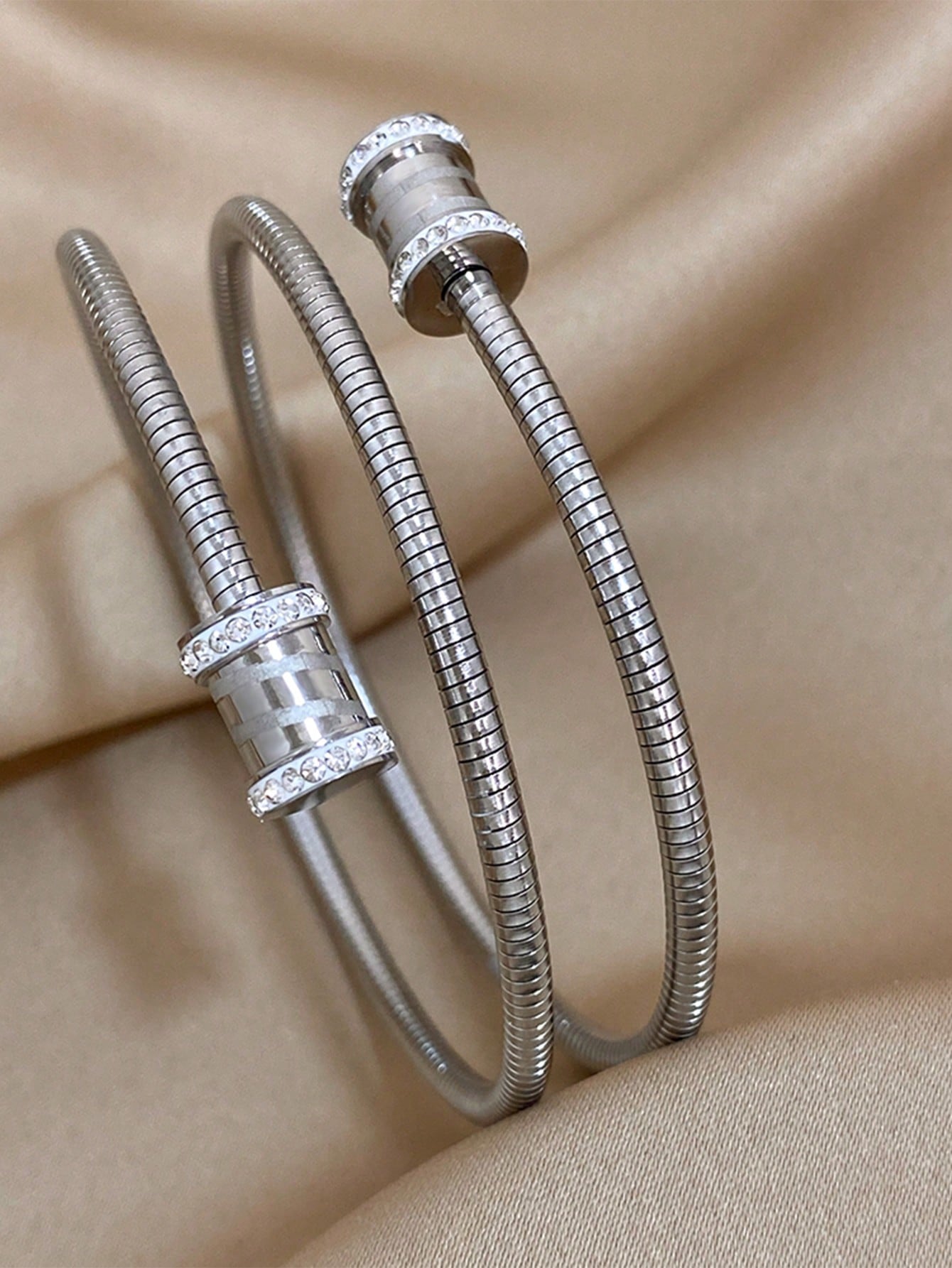 1pc Unique Small Waist-Shape Bracelet Spring Stainless Steel Bracelet