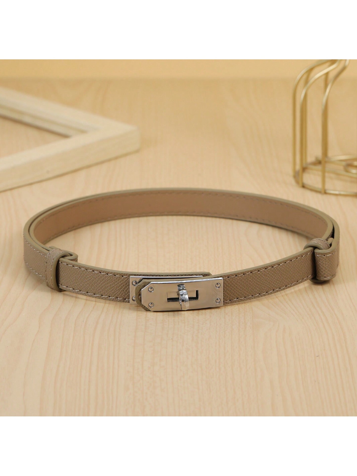 Fashion Waist Belt with Silver Hardware