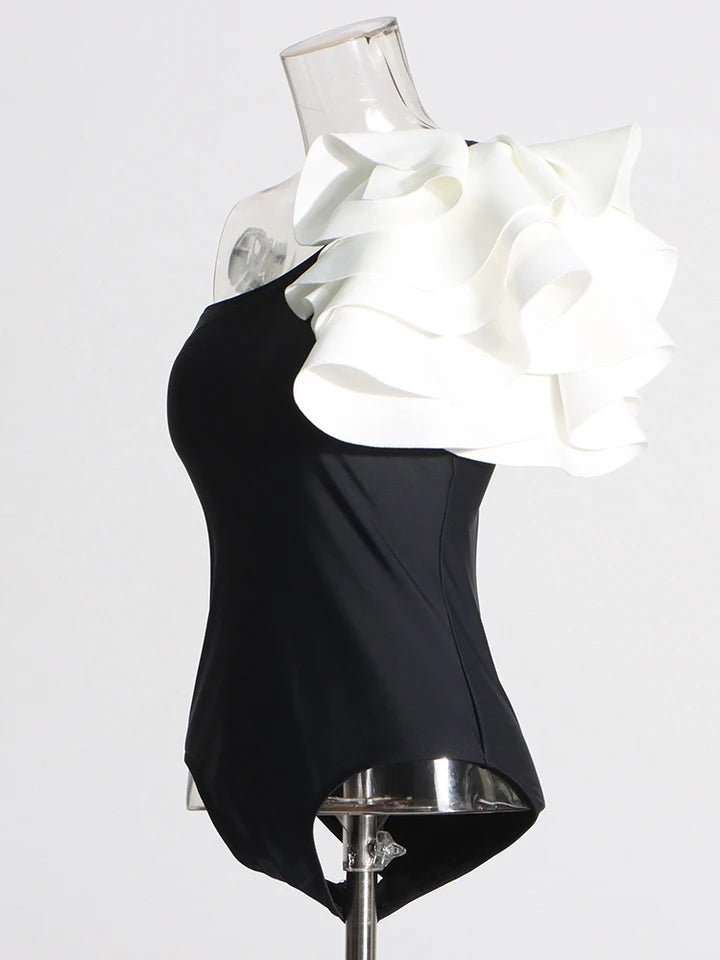 Colorblock Slim Bodysuit Swimwear