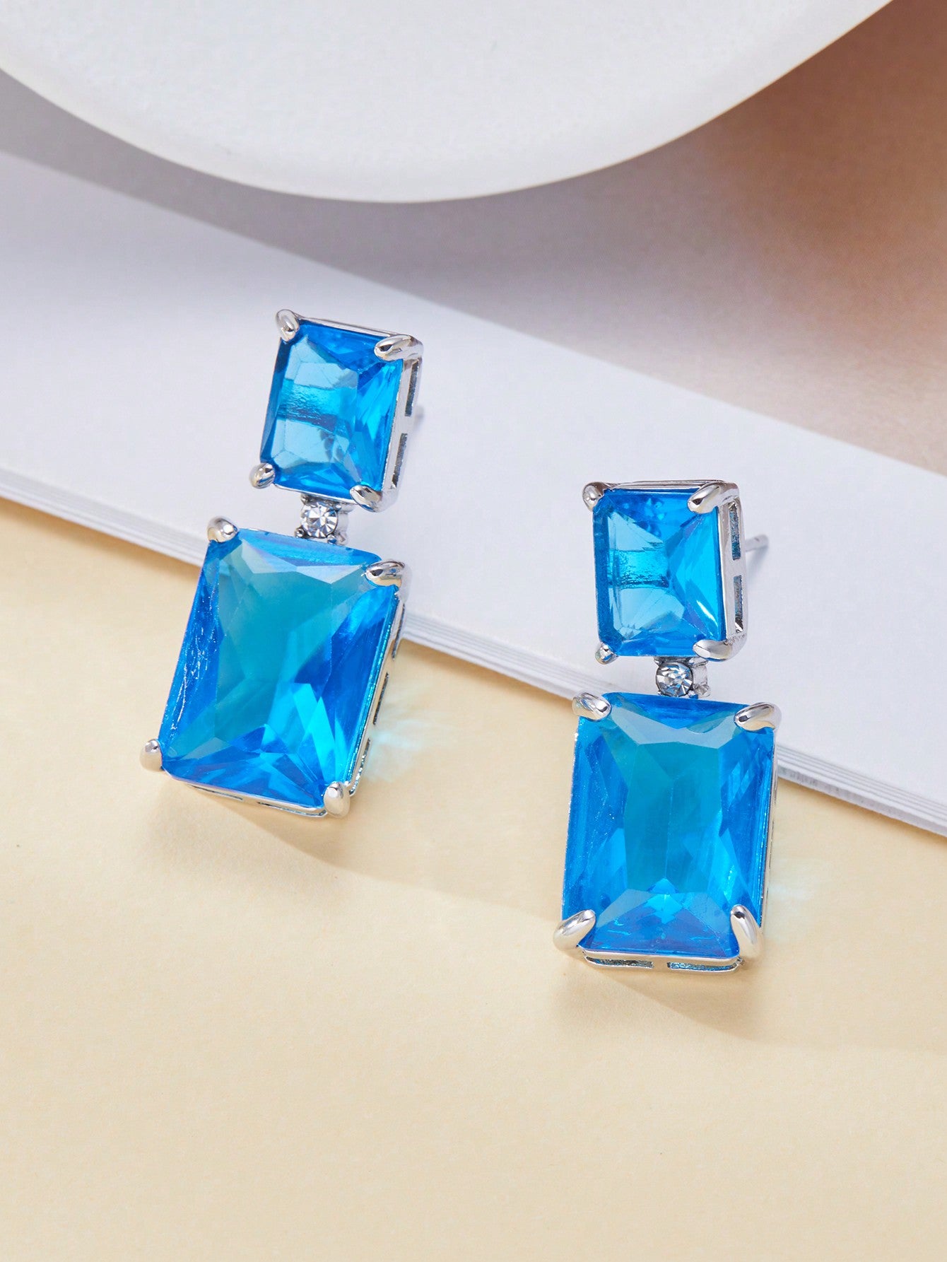 Blue Zirconia Stones Earrings