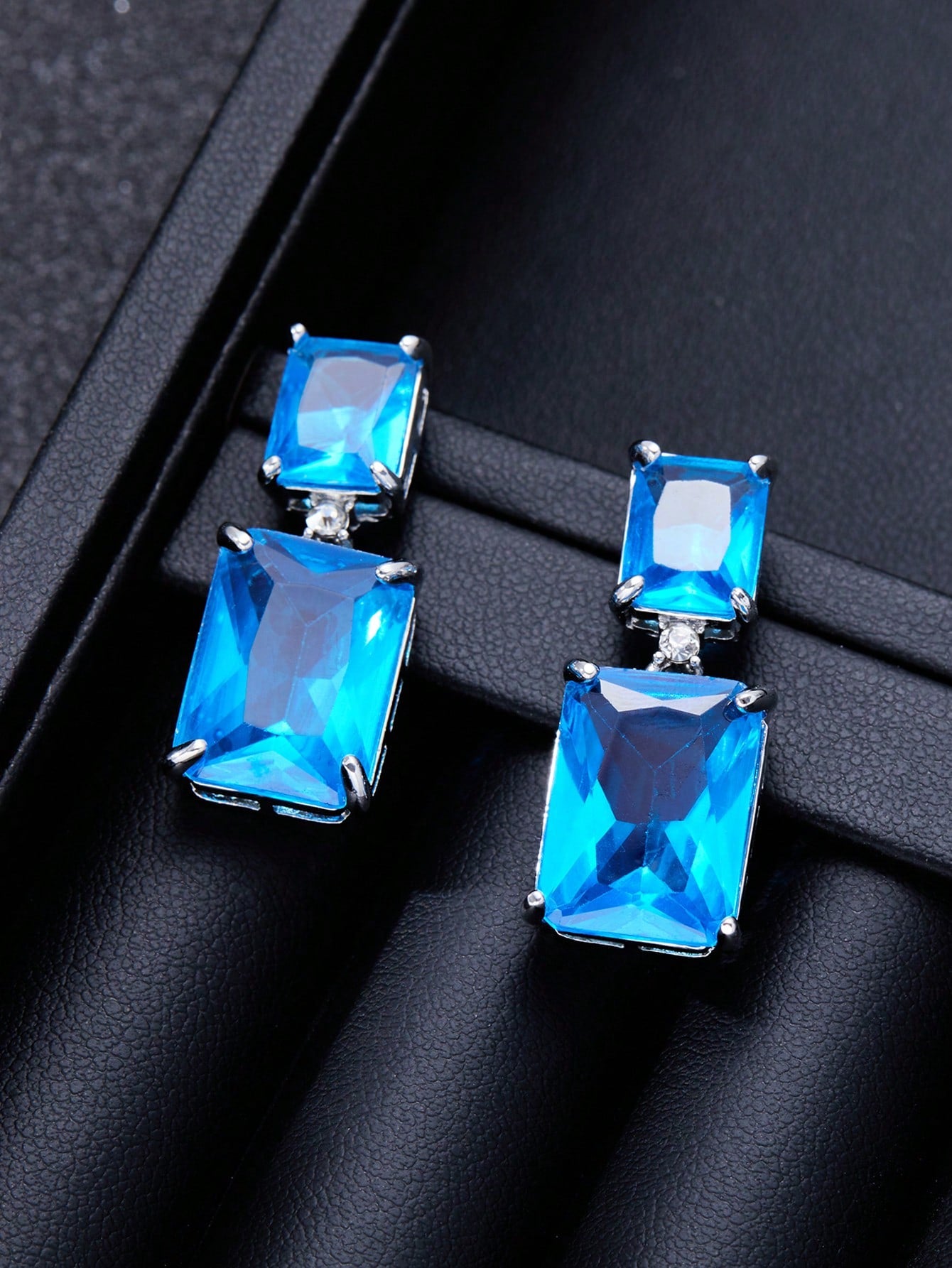 Blue Zirconia Stones Earrings