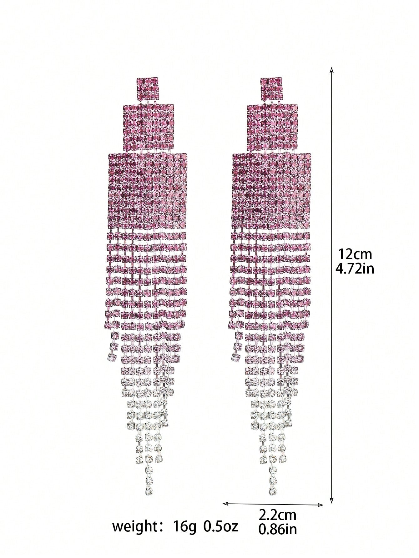 Long Tassel Crystal Earring