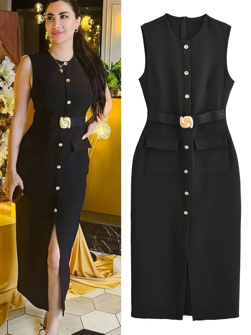 Elegant Black Sleeveless dress