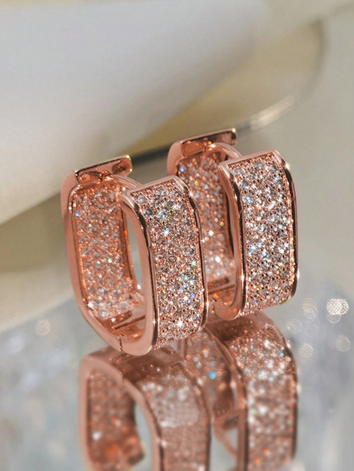 Cubic Zirconia Hoop Earrings