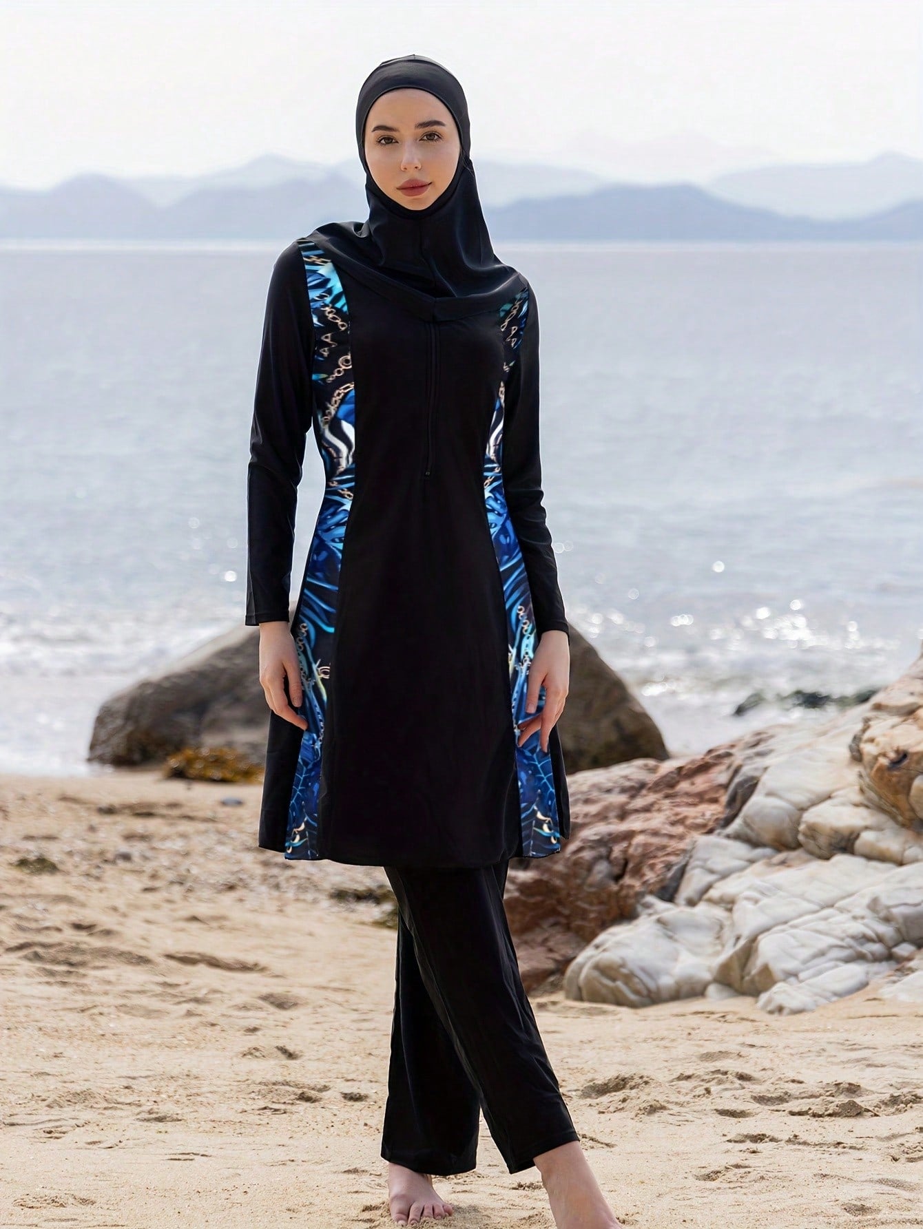 Modest Full Coverage Hoodie, Long Sleeve Top & Leggings Swimwear Set