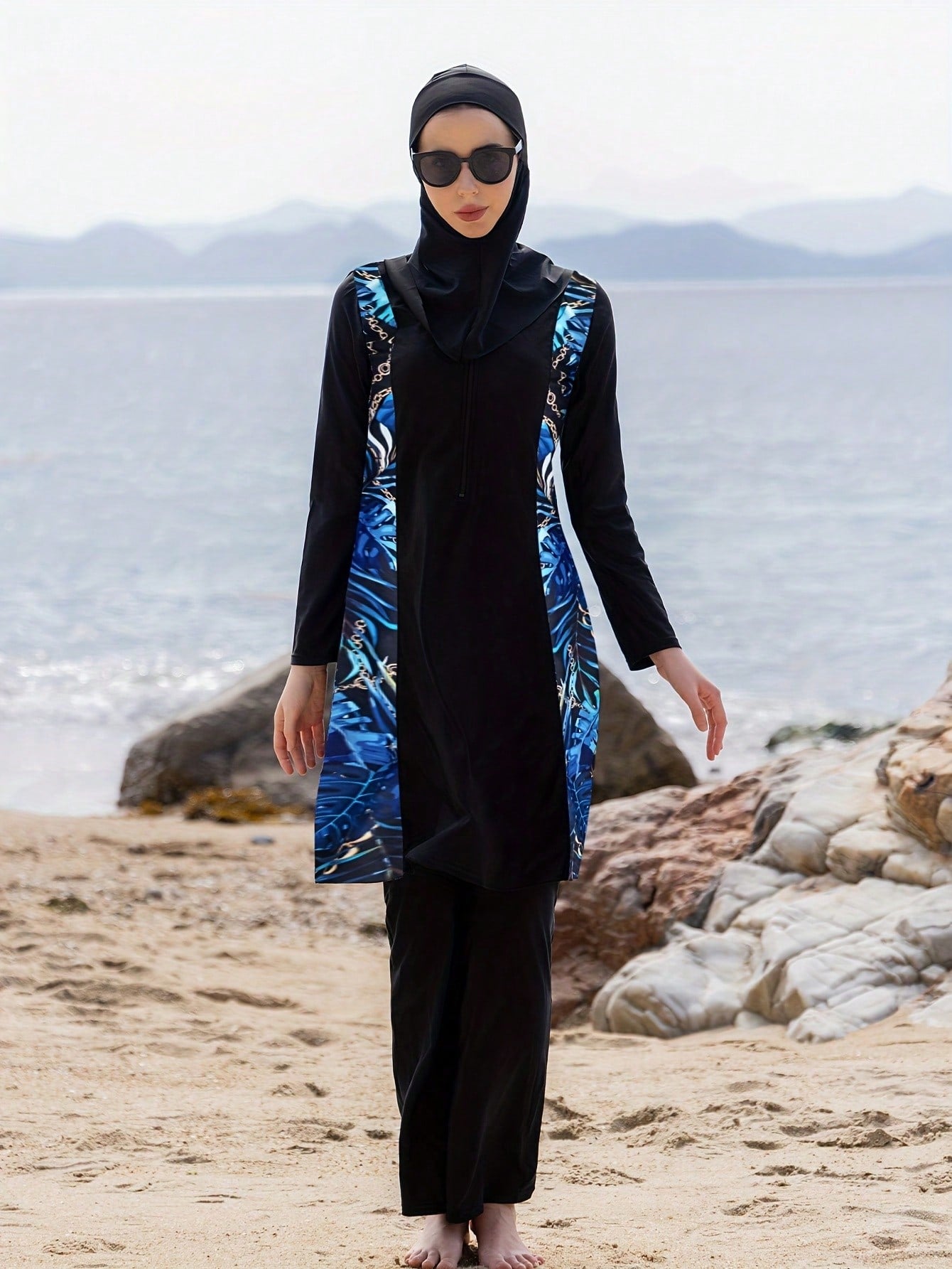 Modest Full Coverage Hoodie, Long Sleeve Top & Leggings Swimwear Set