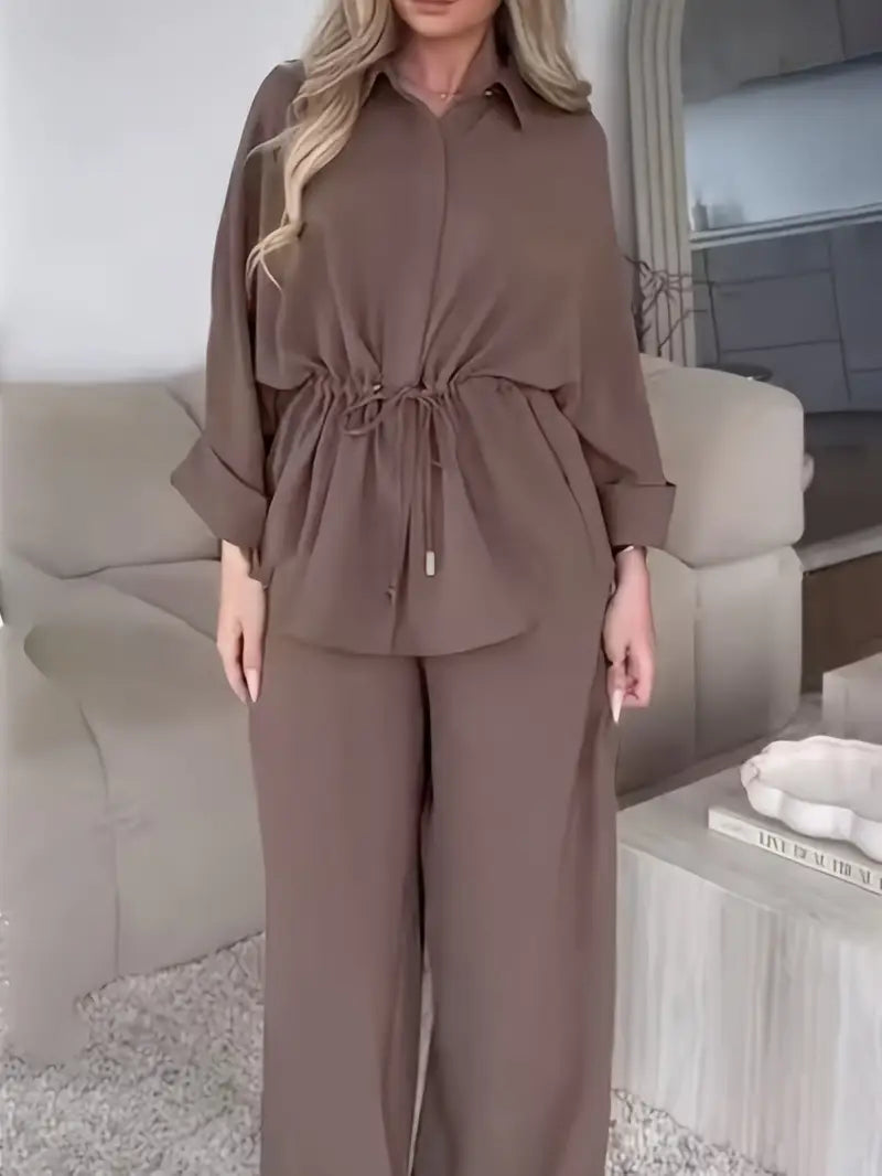 Three-Quarter Sleeve Shirt & Pants Set