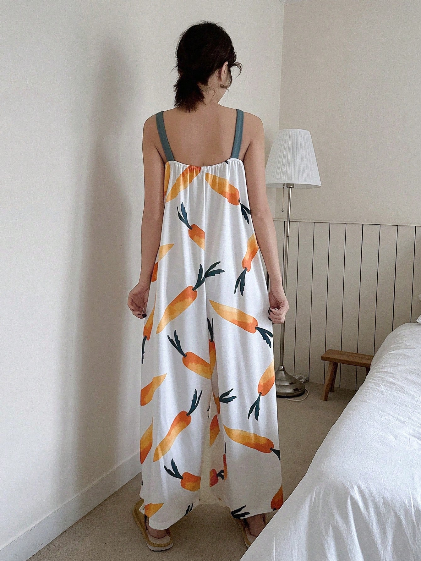 Carrot Printed Jumpsuit Pajamas