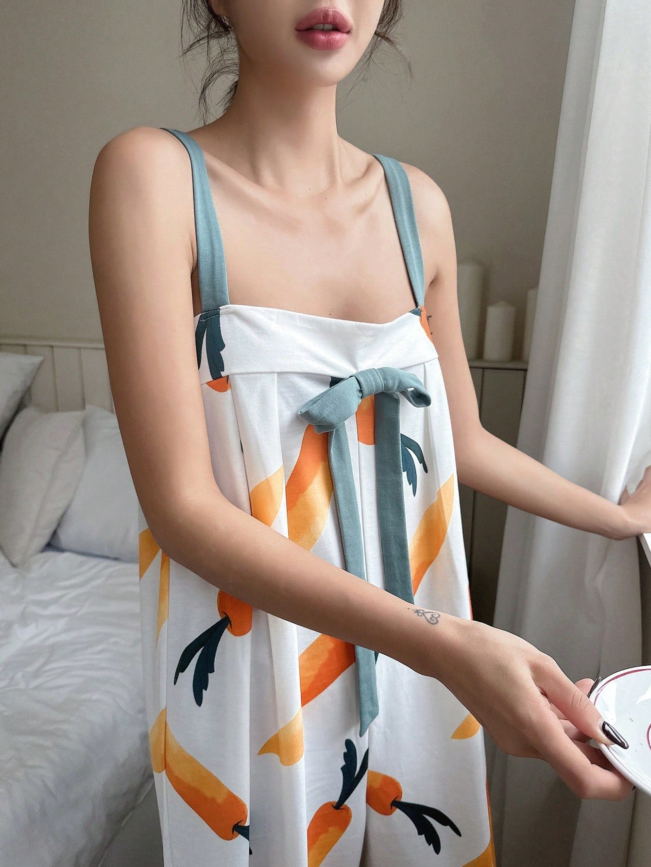 Carrot Printed Jumpsuit Pajamas