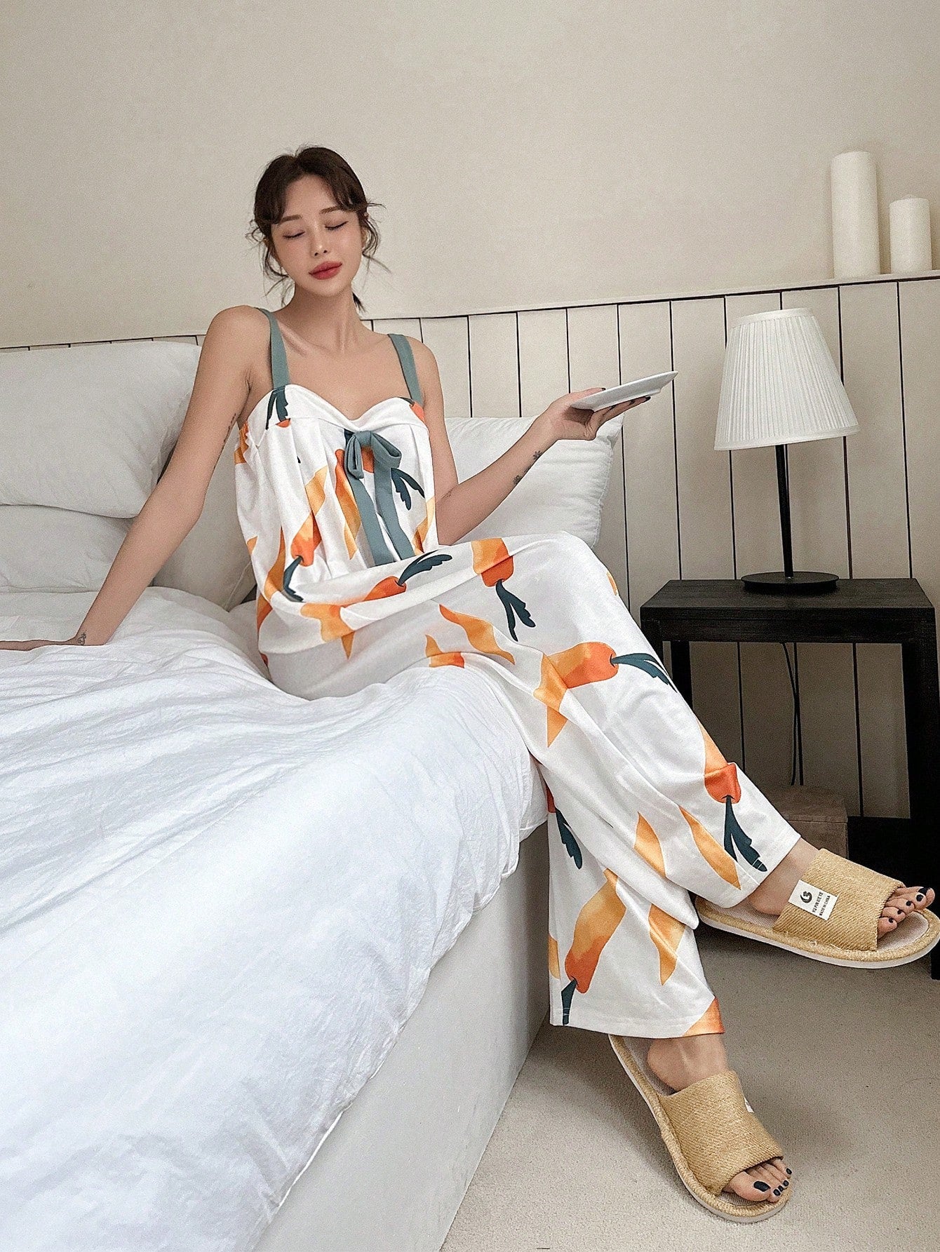 Carrot Printed Jumpsuit Pajamas