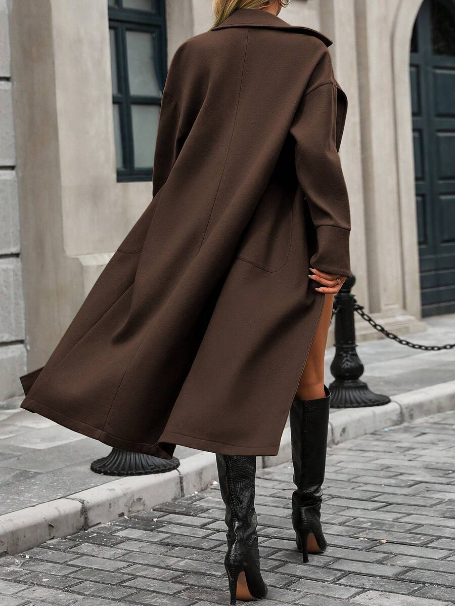Pointed Collar Double-Breasted Coat