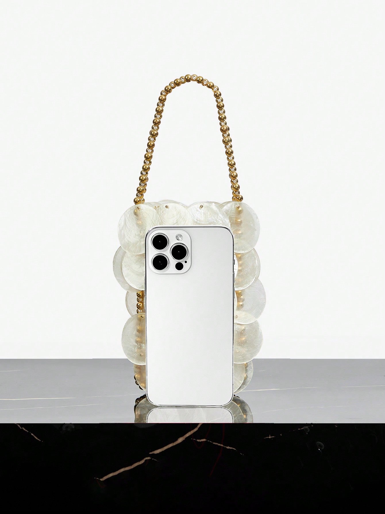 Minimalist Seashell Handmade Woven Gold Beaded Bag (Copy)
