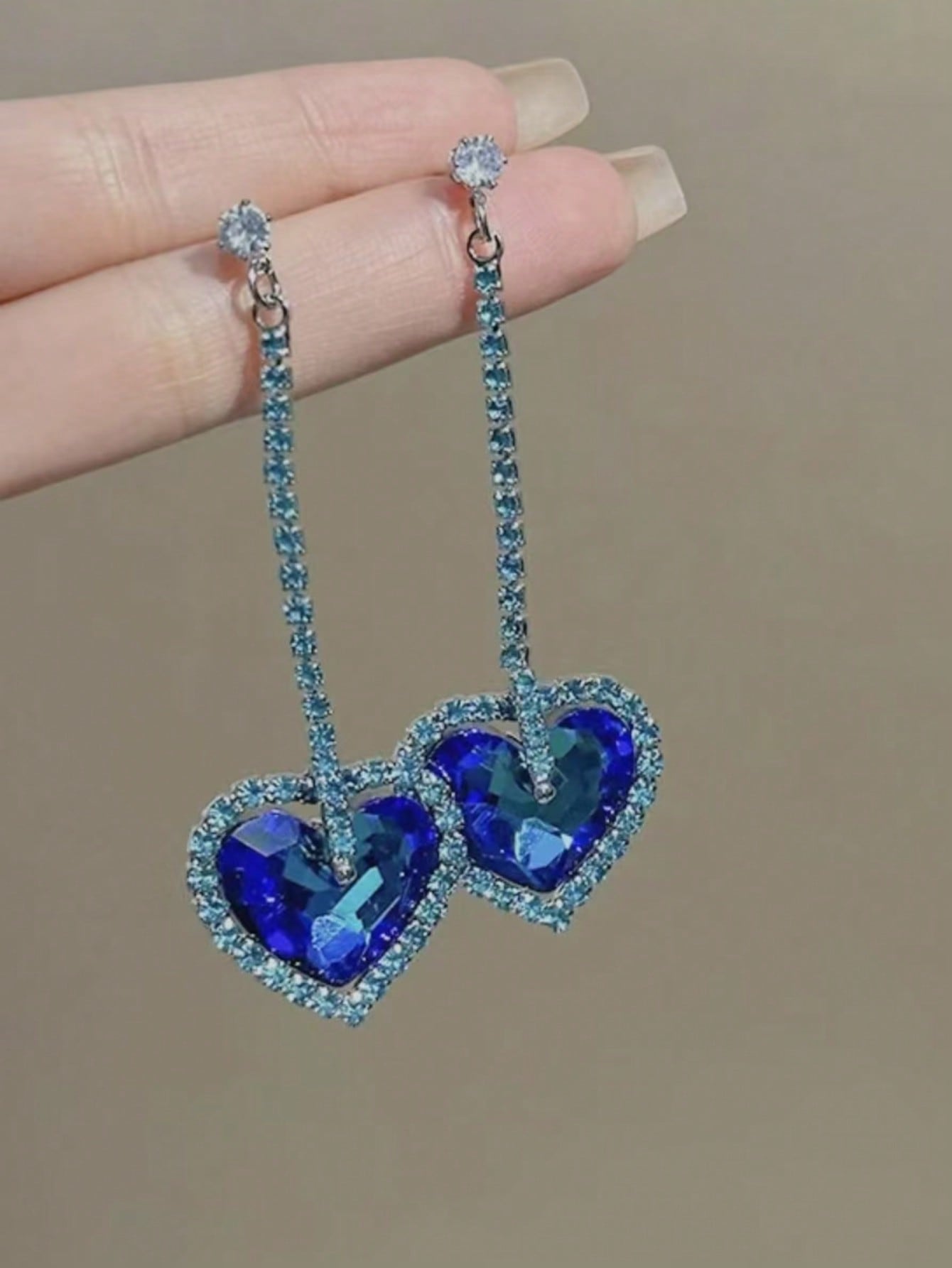 Bohemian Style Claw Chain Inlaid Blue Rhinestone