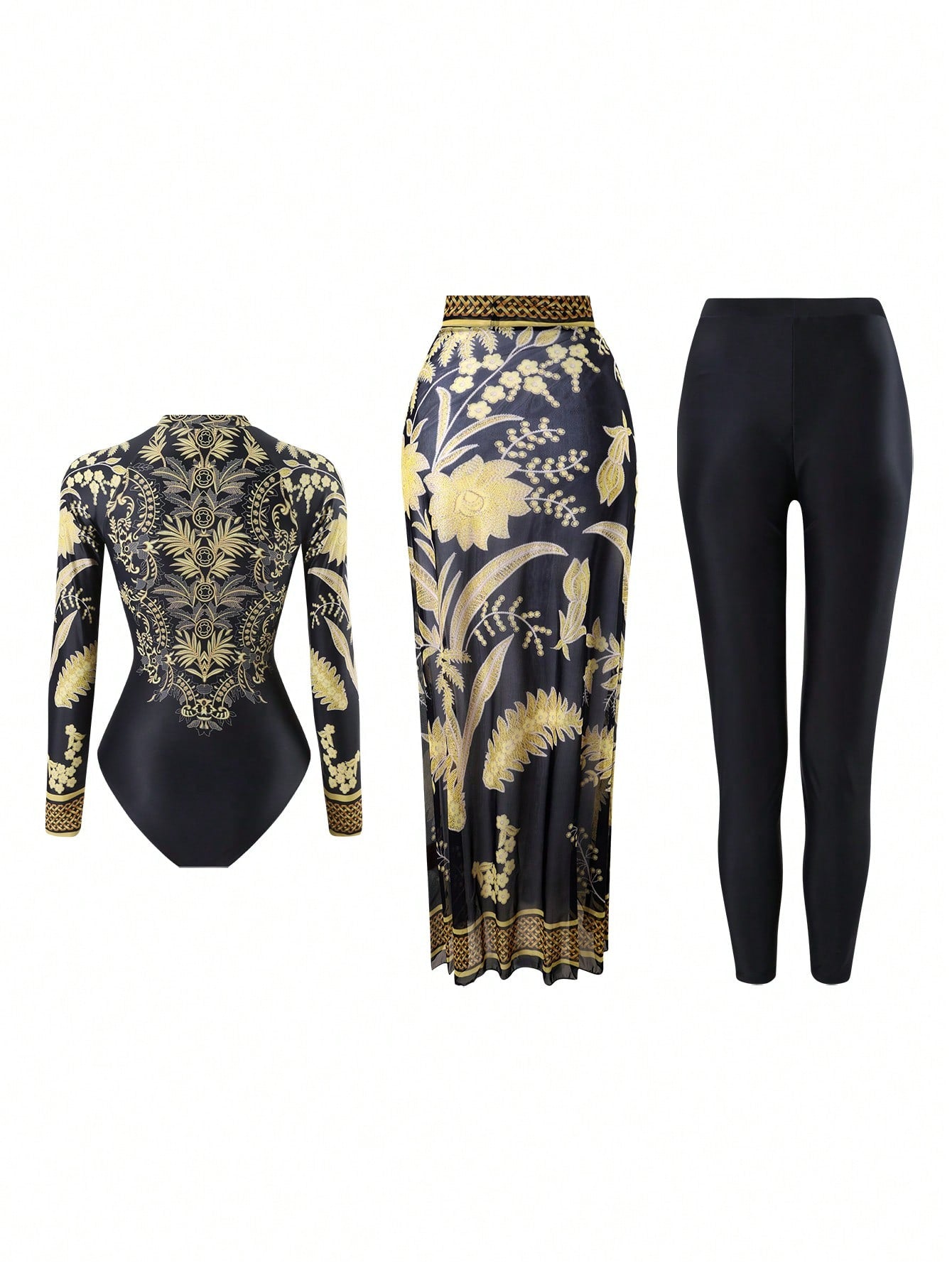 Patterned 3pc Swimwear Set