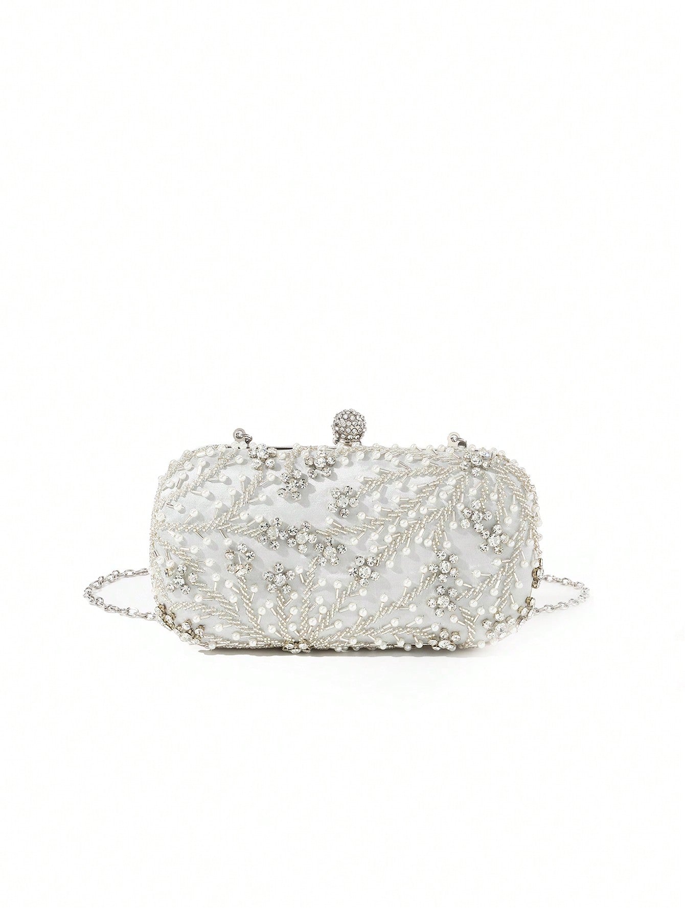 Elegant And Romantic Solid Color Pearl Beaded Evening Bag