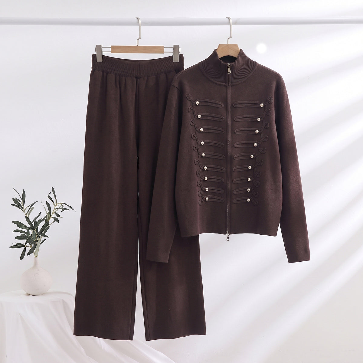 Military Style Viscose Knit Co Ord Set