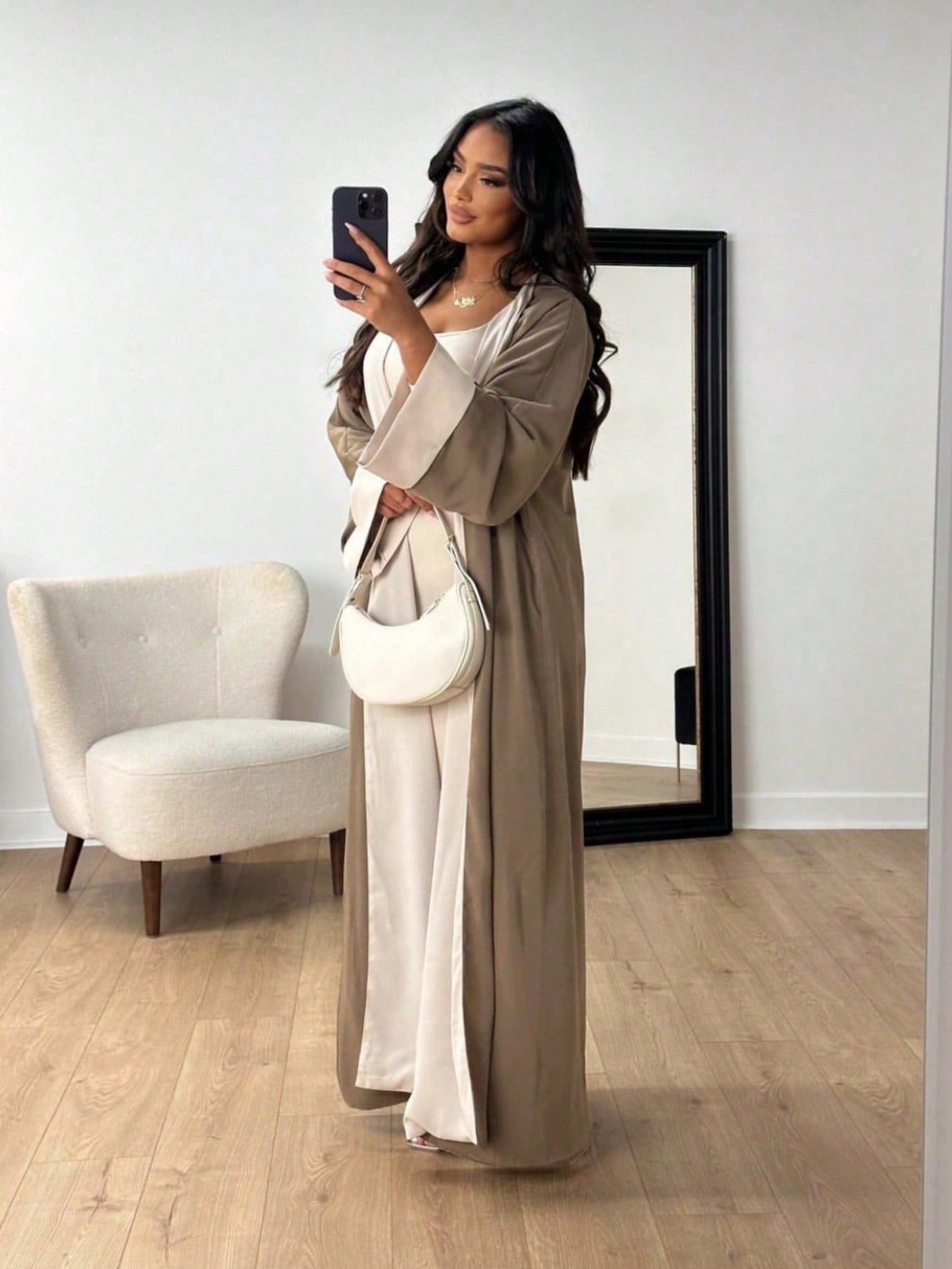 Cool Splice Cardigan Abaya Long Kimono