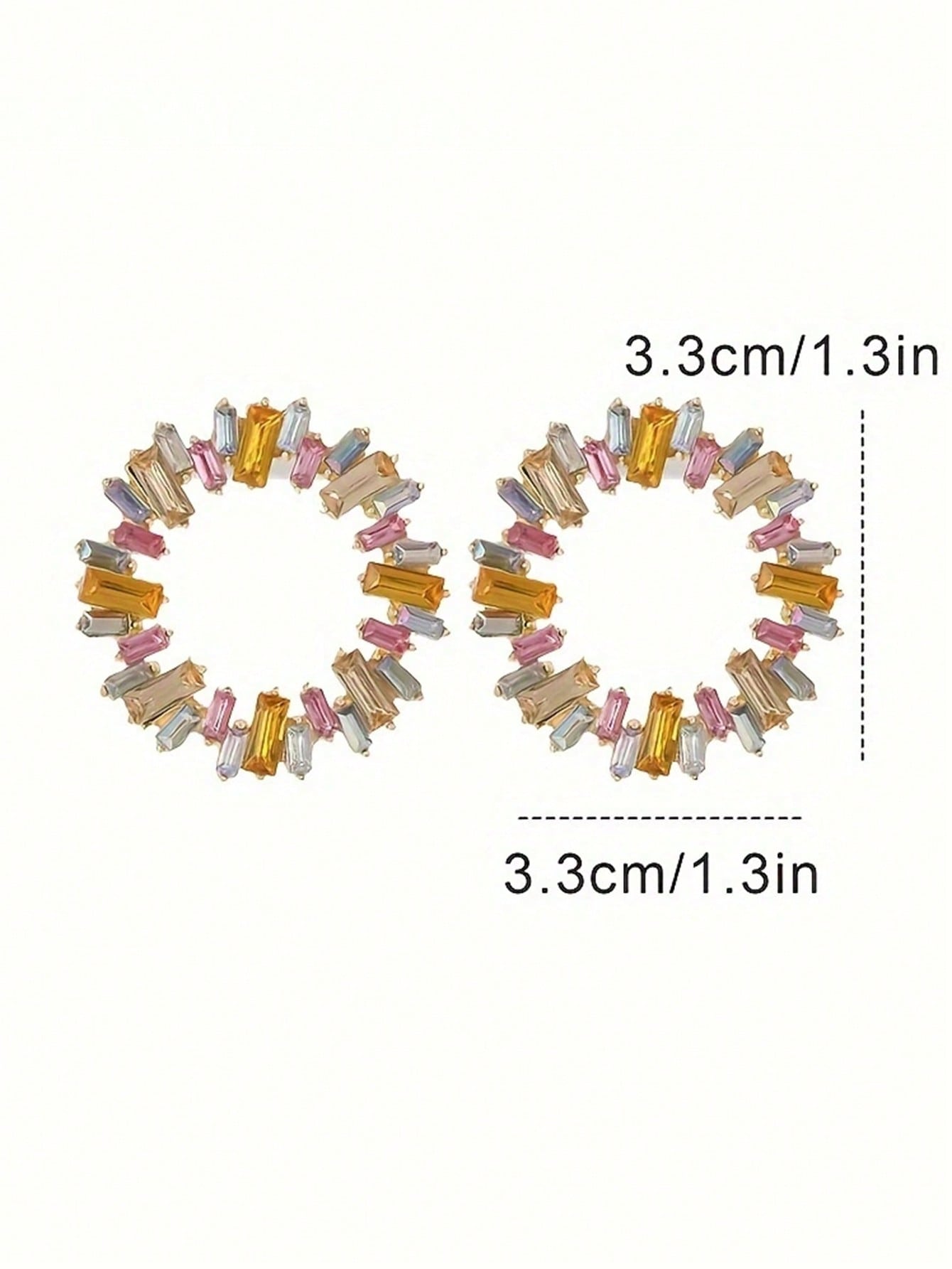 Round Crystal Inlaid Vintage Style Statement Earrings