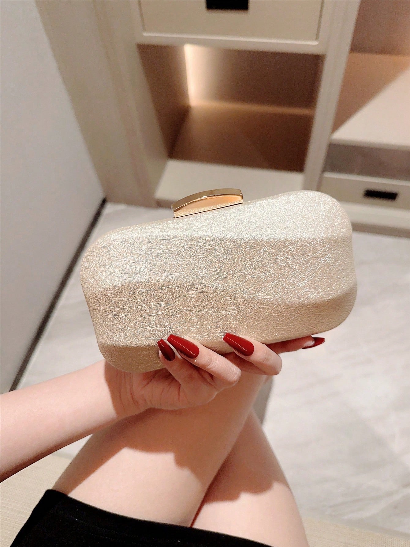Box-Shaped Evening Clutch Bag