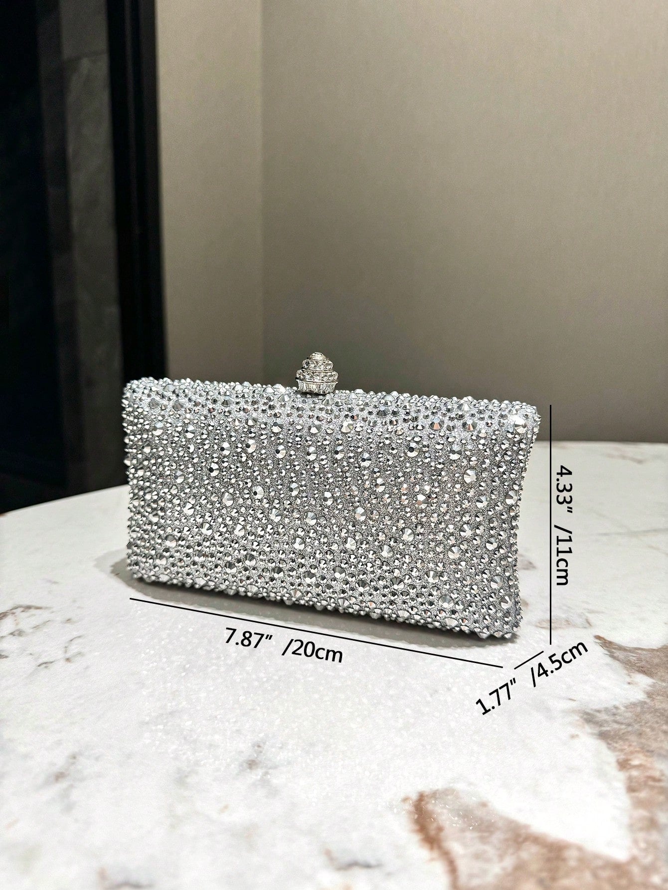 Rhinestone Decoration Clutch Evening Bag