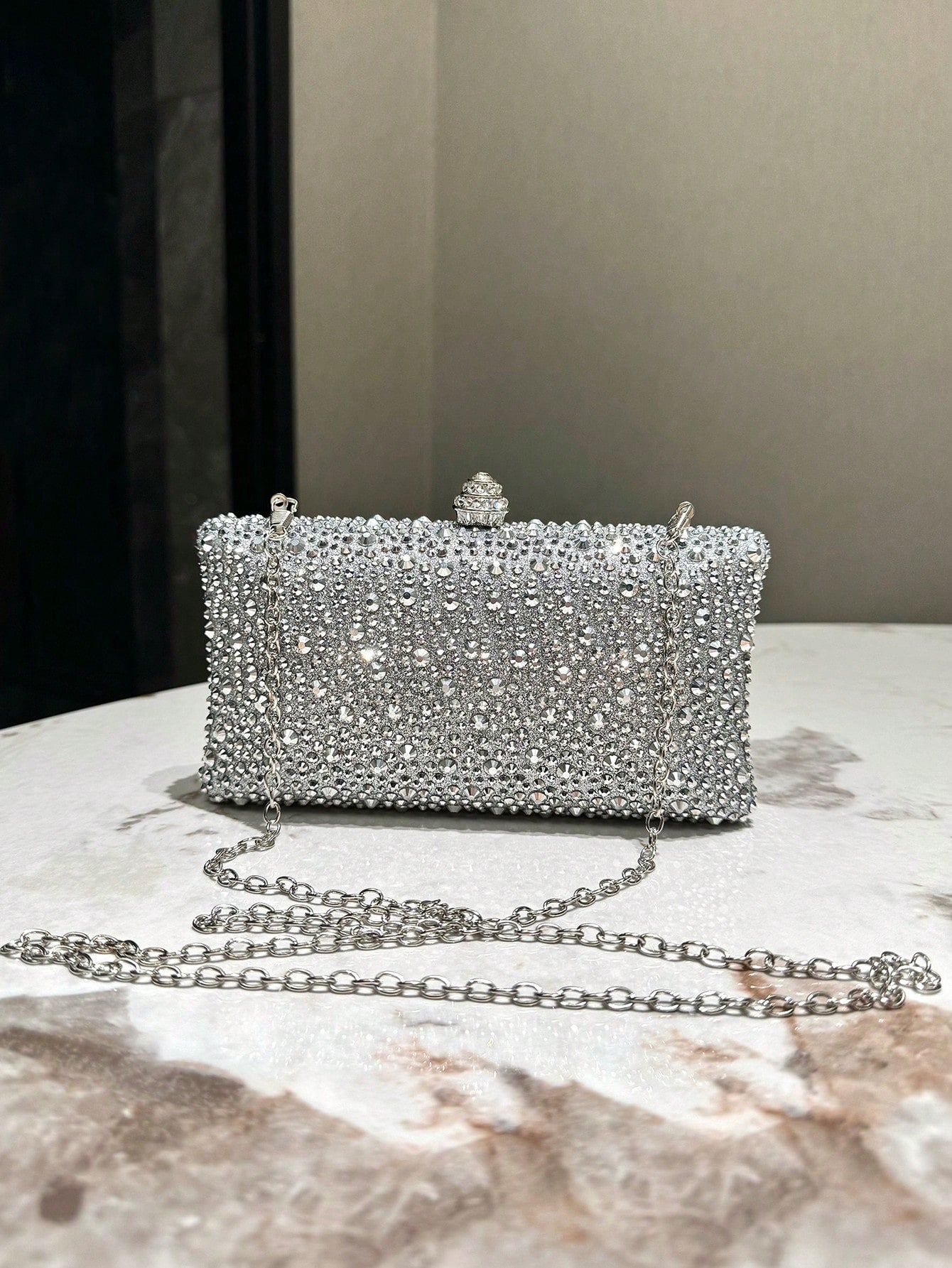 Rhinestone Decoration Clutch Evening Bag