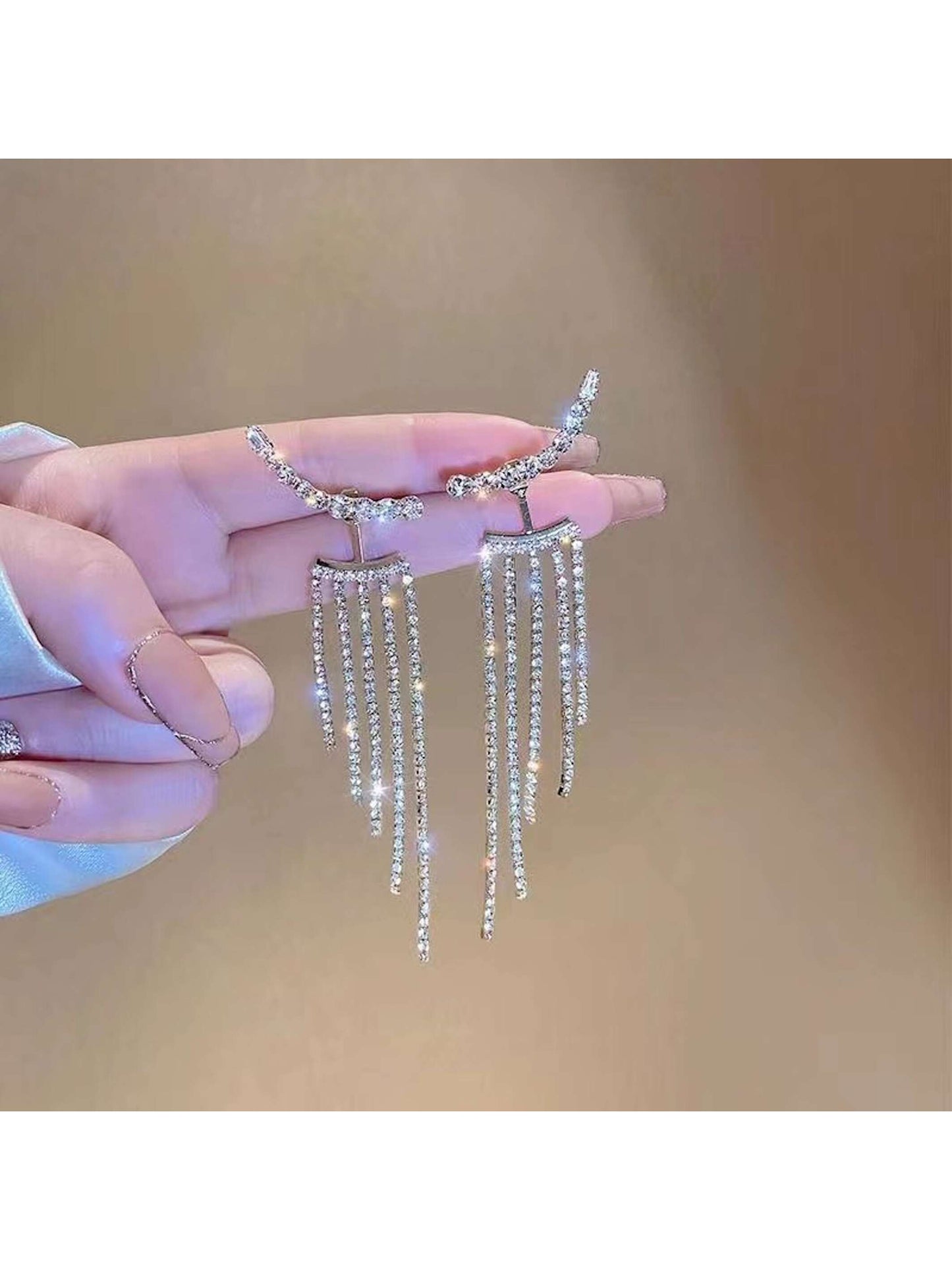 Bohemian Style Elegant Rhinestone Dangle Gold Earrings