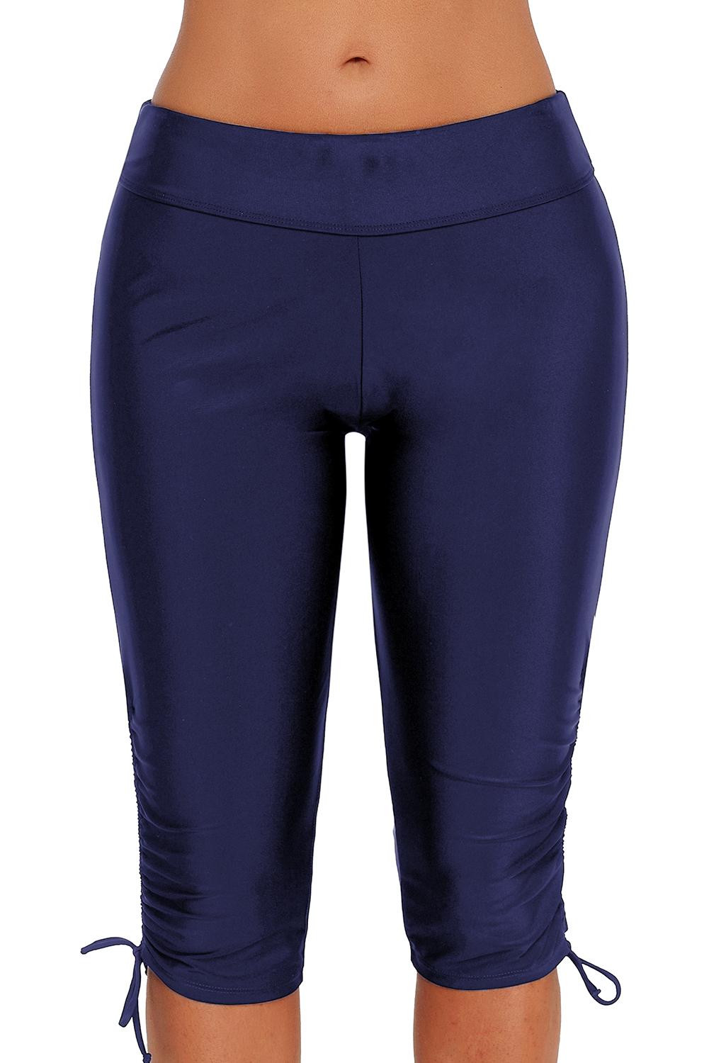 Blue Side Drawstring Rash Guard Swim Board short