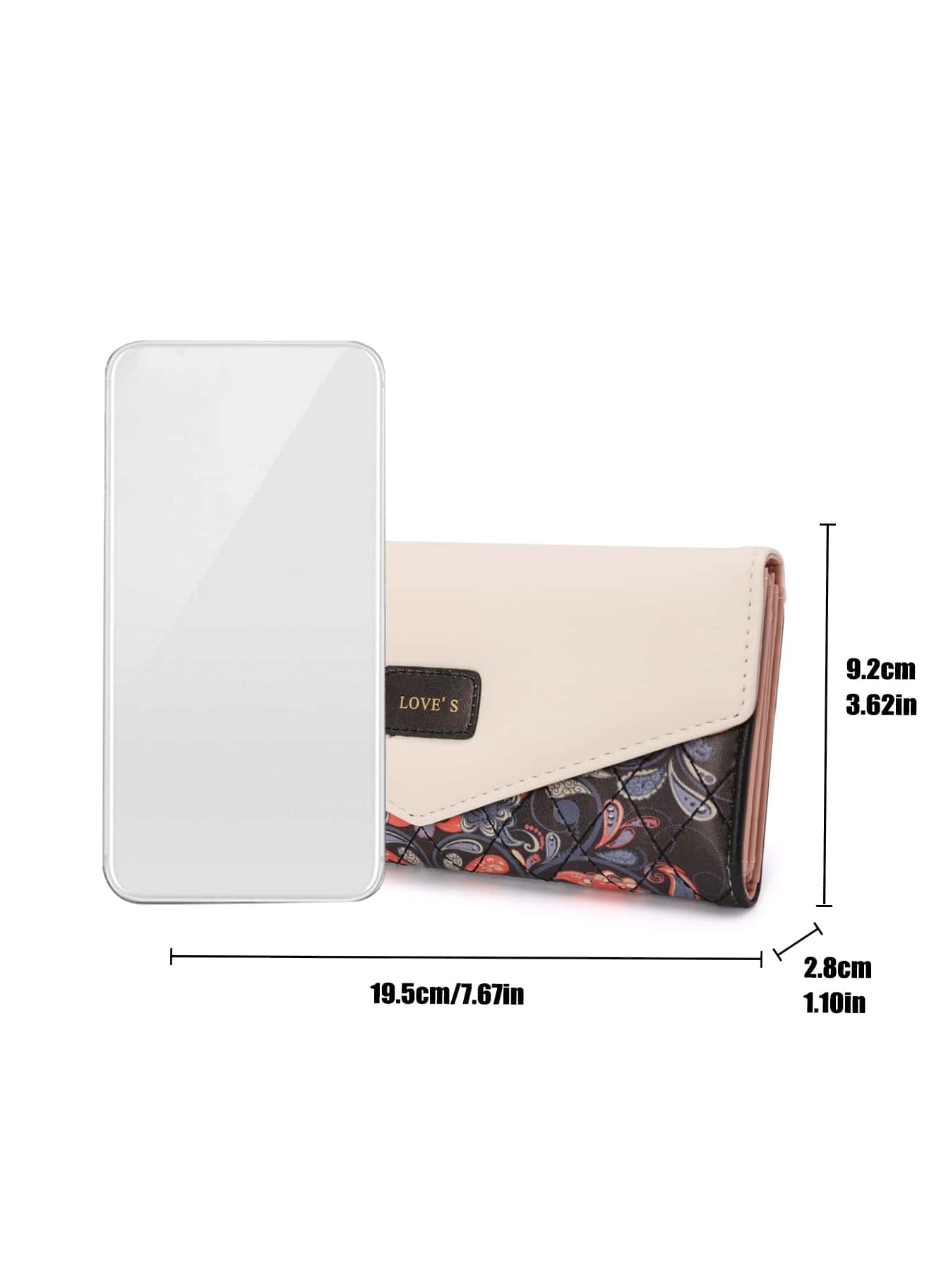 Korean Style diamond Check Contrast Color Envelope Clutch Wallet