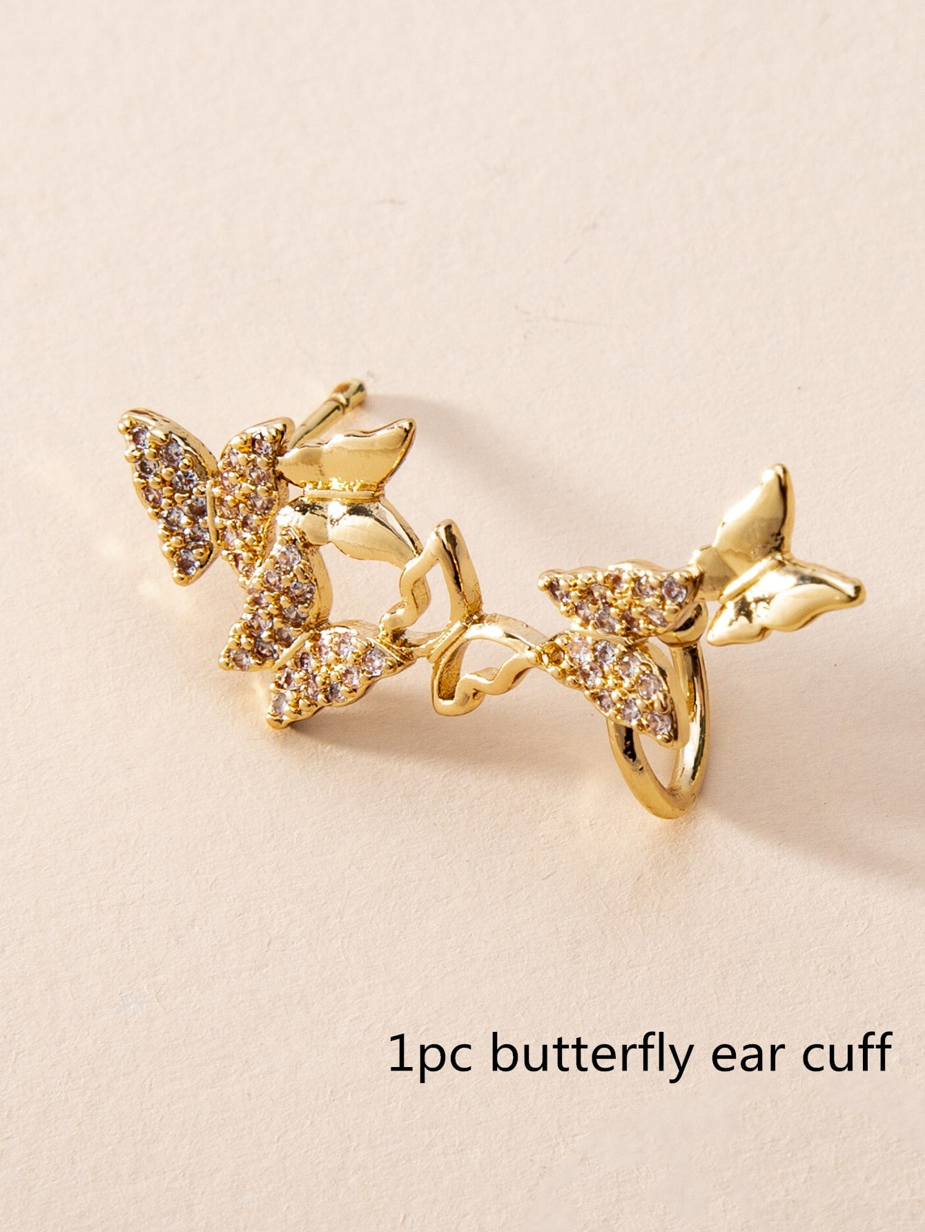 Rhinestone Butterfly Decor Ear Climber