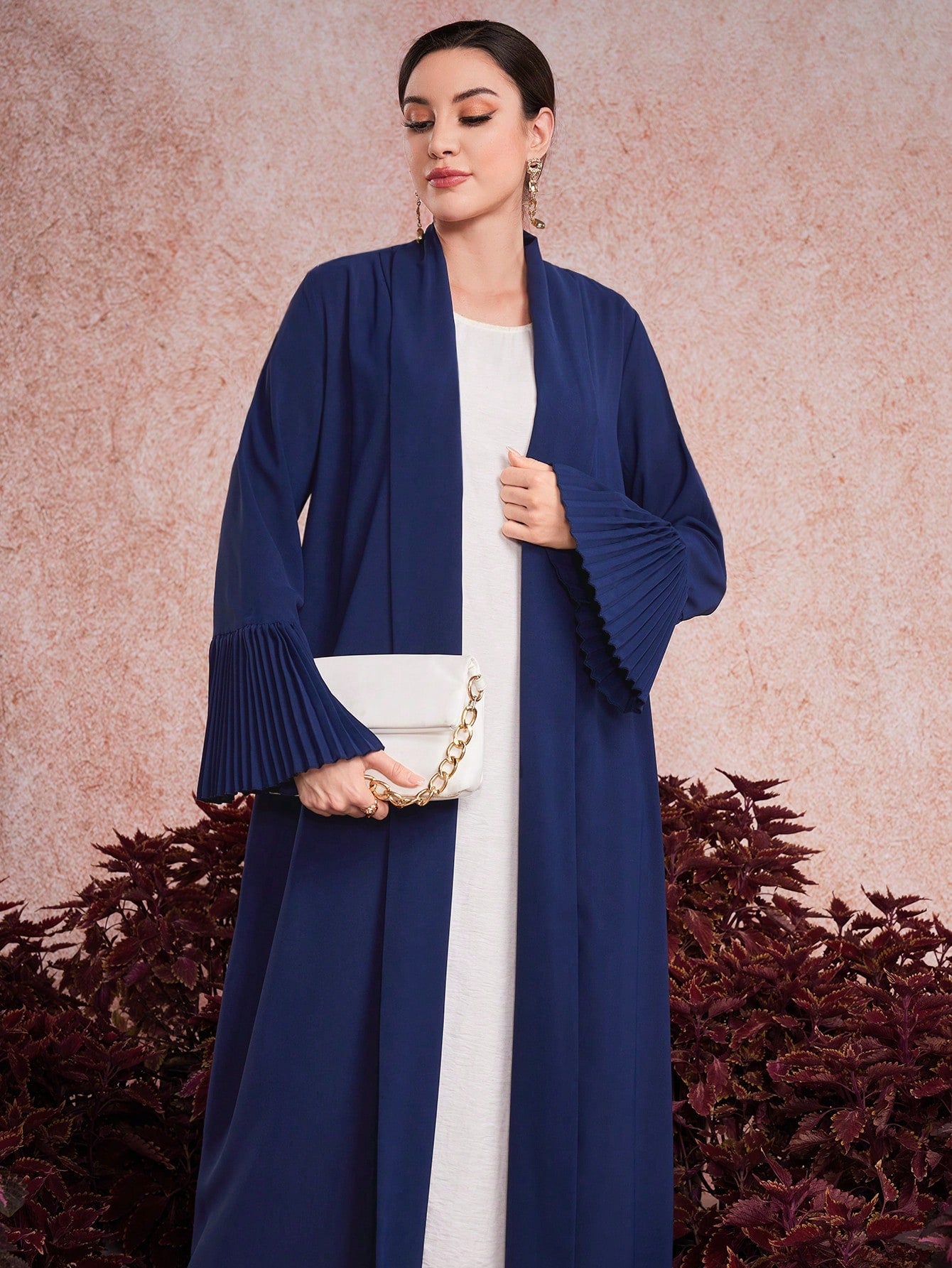 Pleated Ombre Kimono Abaya