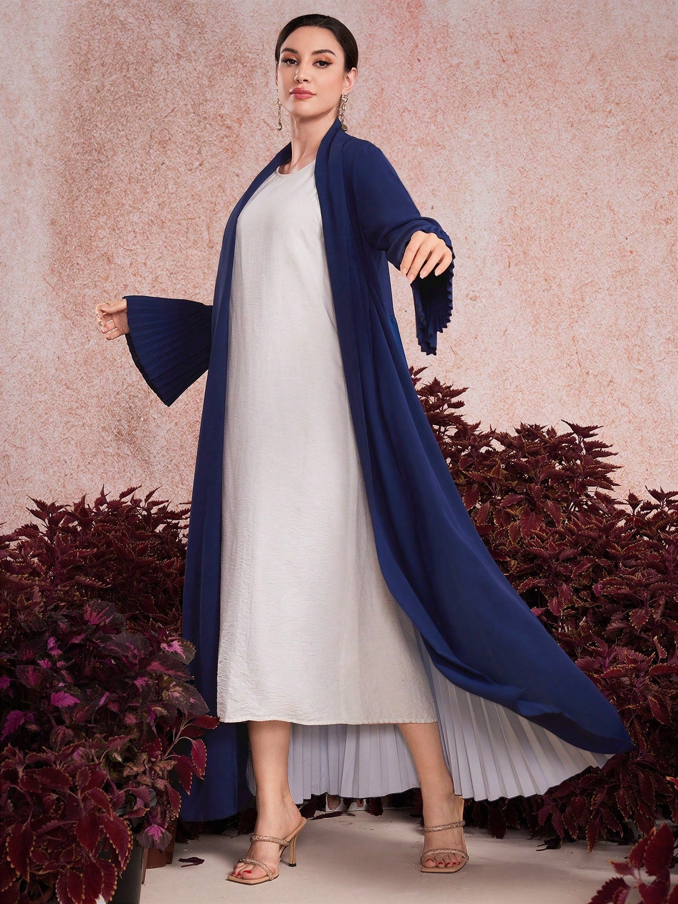 Pleated Ombre Kimono Abaya