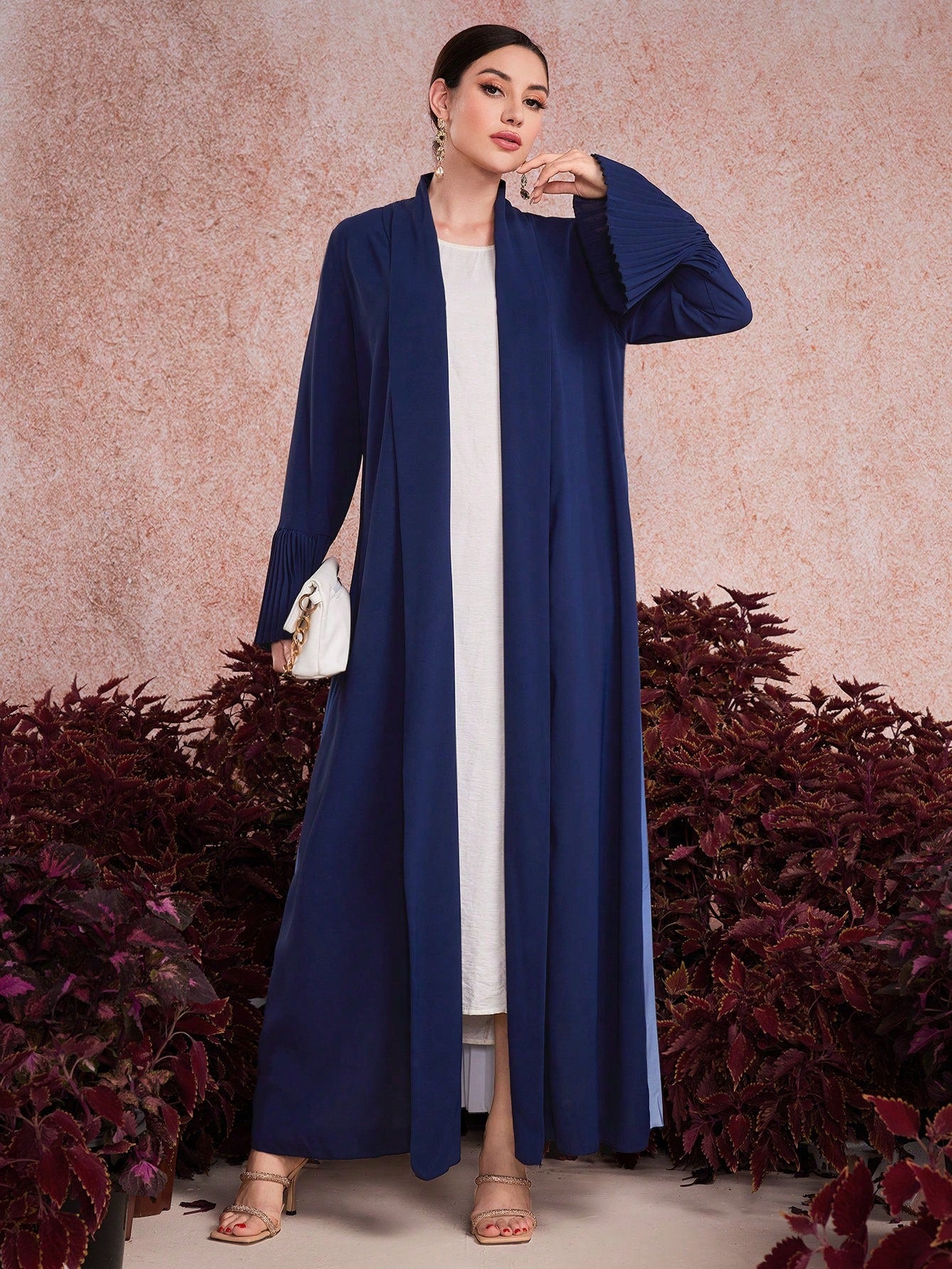 Pleated Ombre Kimono Abaya