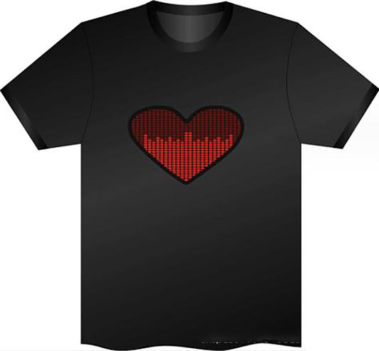 Led Light Sound Activated Heart Tee shirt