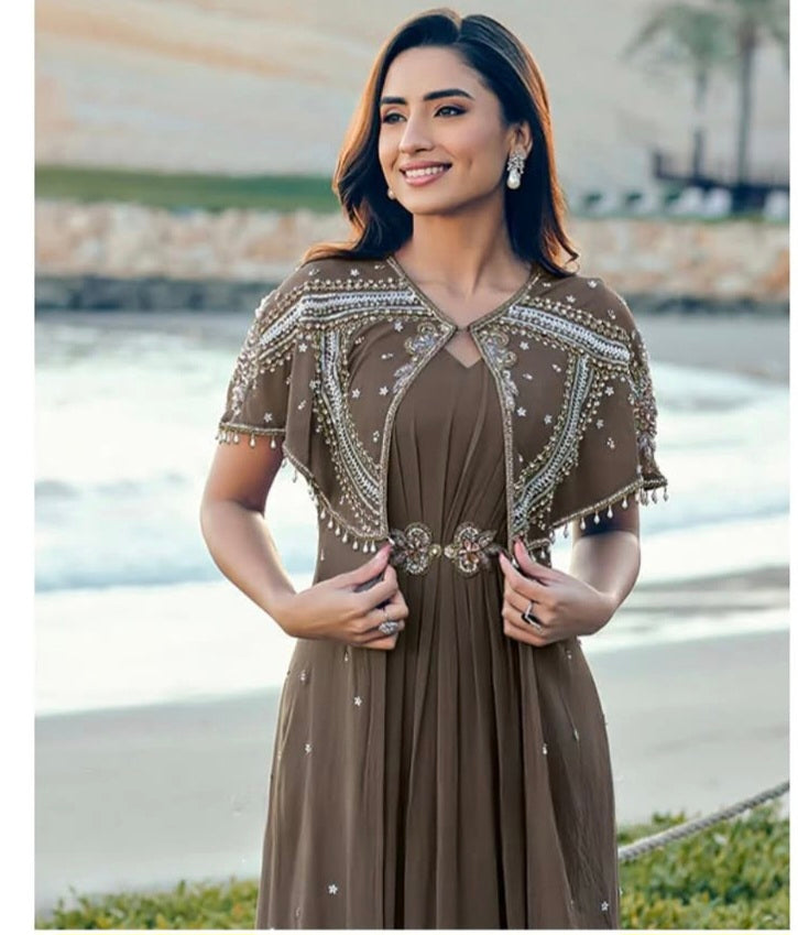 Elegant Cape 2pc Dress