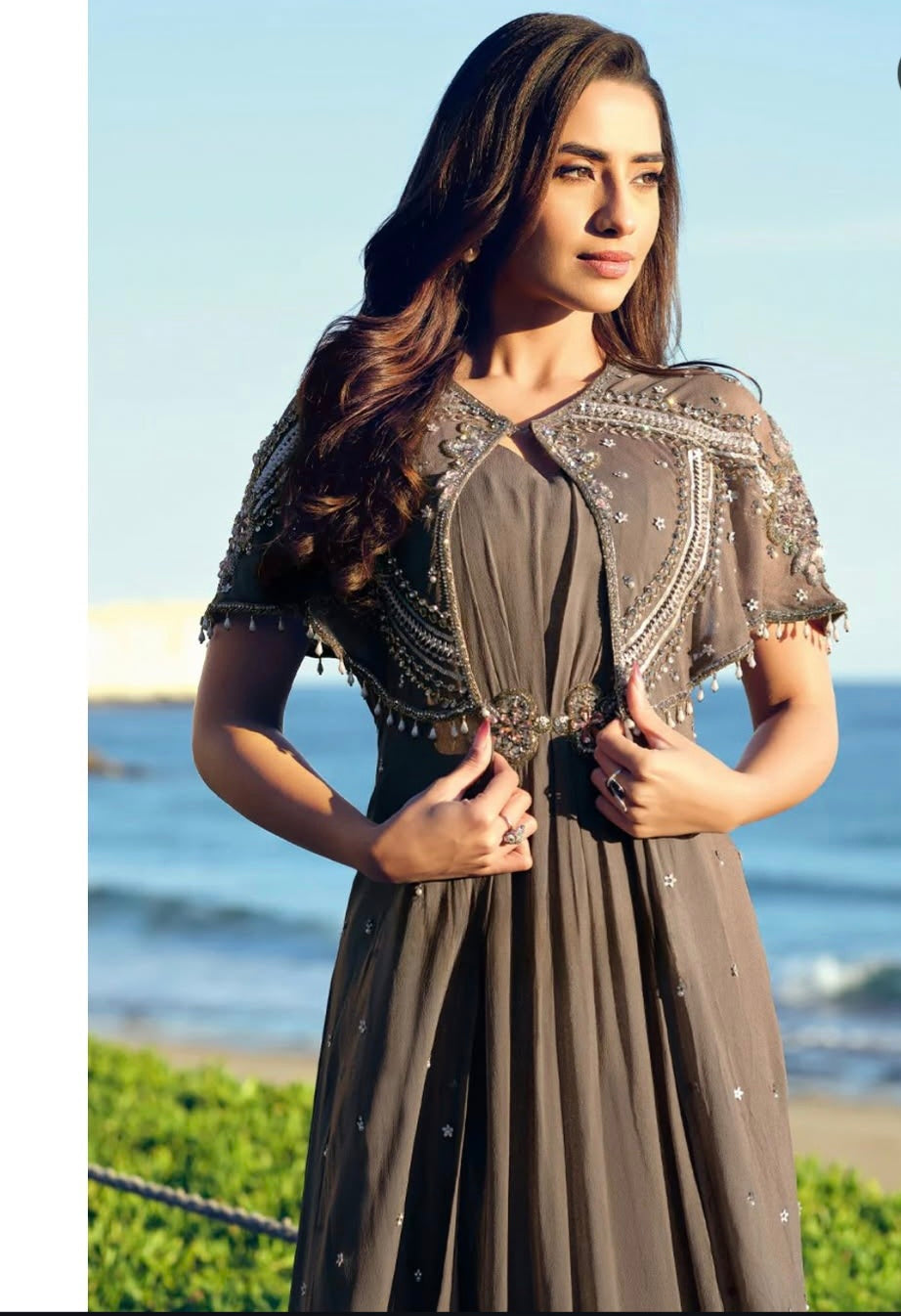 Elegant Cape 2pc Dress