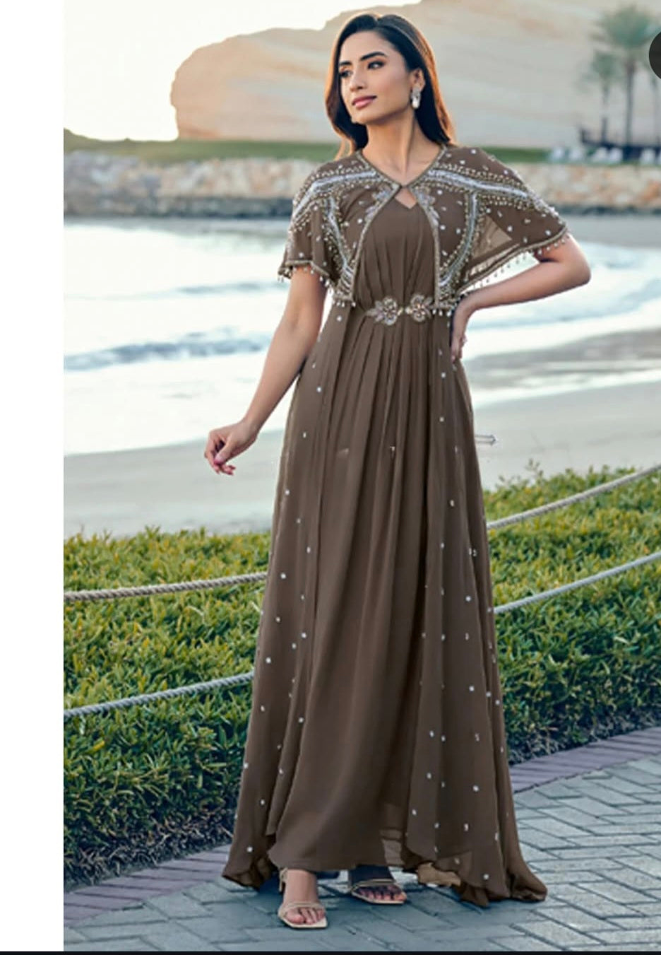 Elegant Cape 2pc Dress