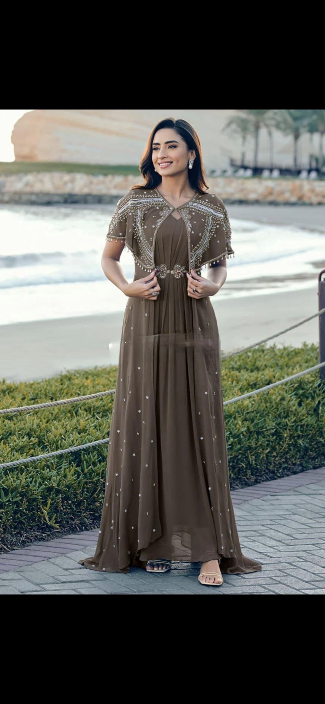 Elegant Cape 2pc Dress