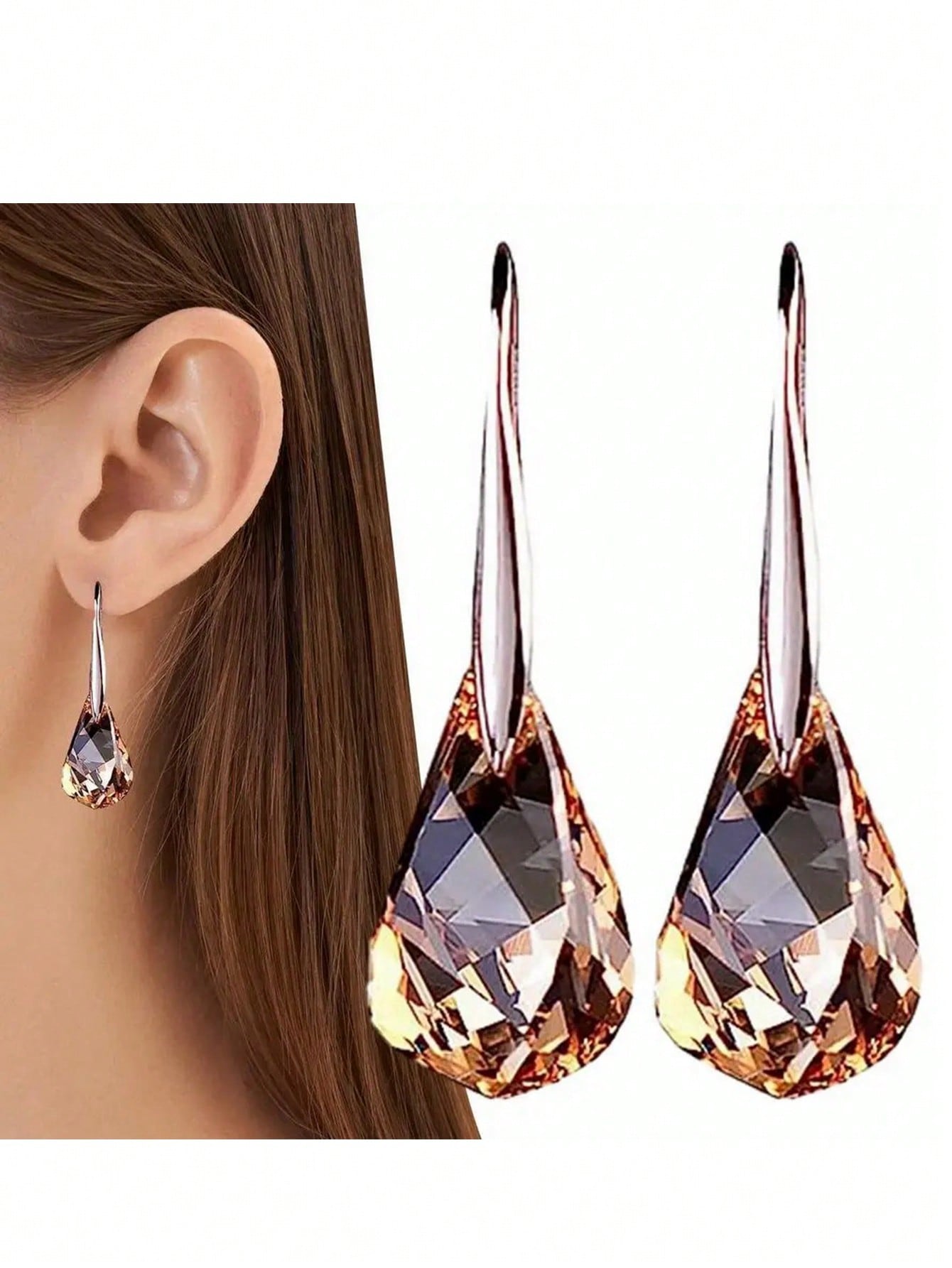 Elegant Colorful Crystal Drop Earring