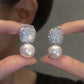 Rhinestone Pearl Earrings