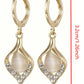 Retro Cat's Eye Diamond Earrings